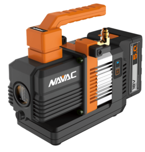 Spotlight copy: "Oil-free, brushless, and one of the fastest pull-downs you can buy. Built for the A2L era where a deep vacuum isn't a suggestion — no oil to swap mid-job, lighter than the old workhorses, and it doesn't tap out on a wet system."