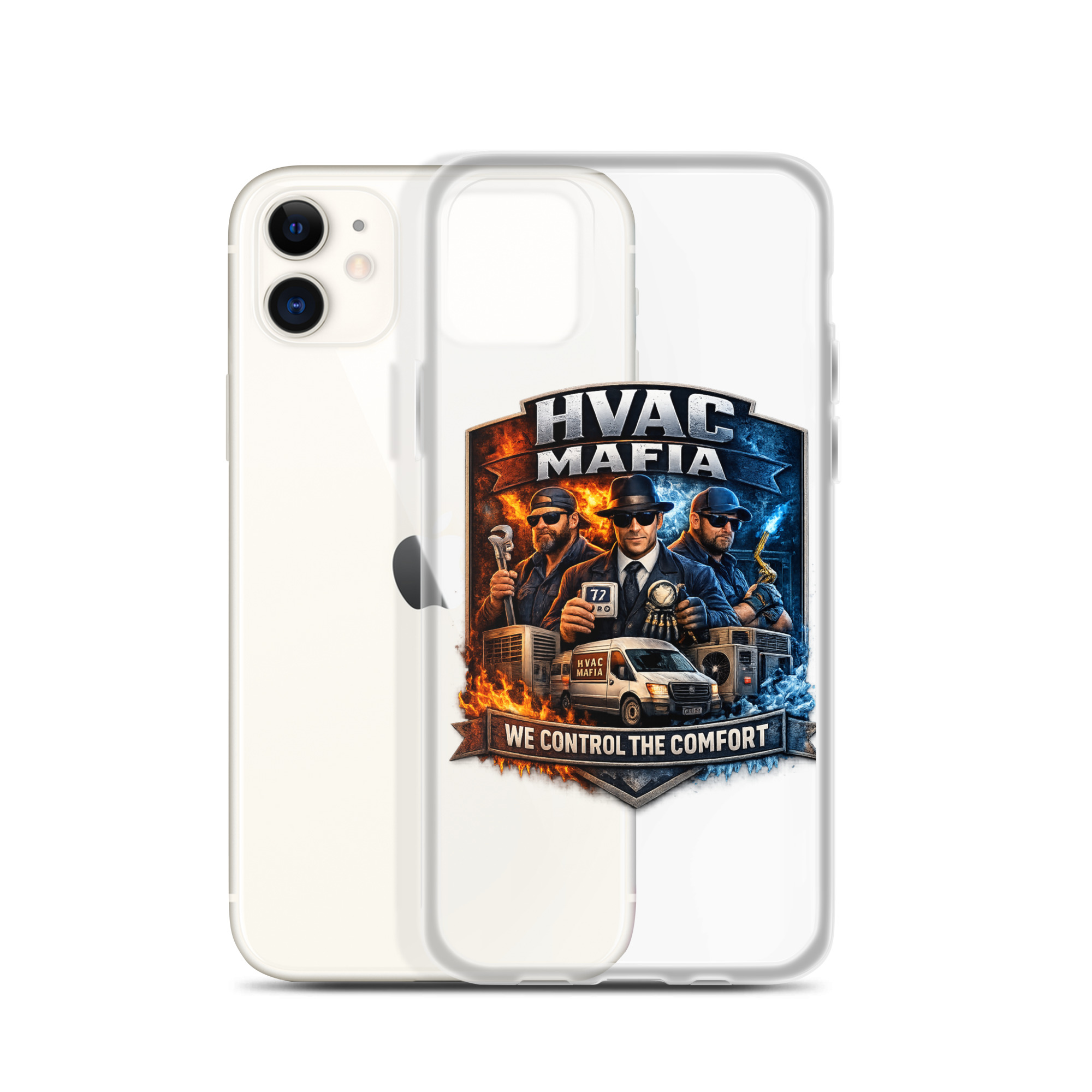 HVAC Mafia Clear Phone Case - Image 38
