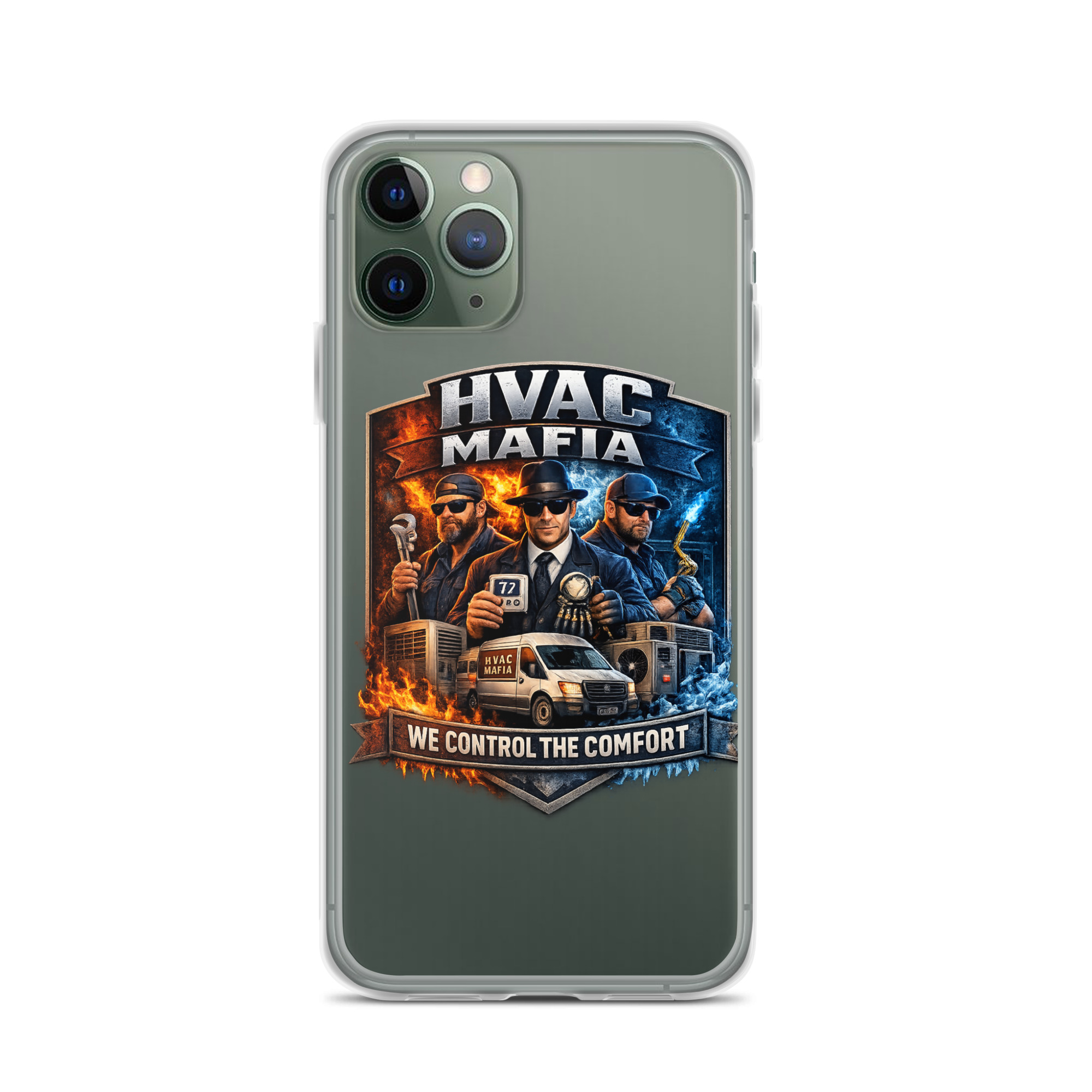HVAC Mafia Clear Phone Case - Image 35