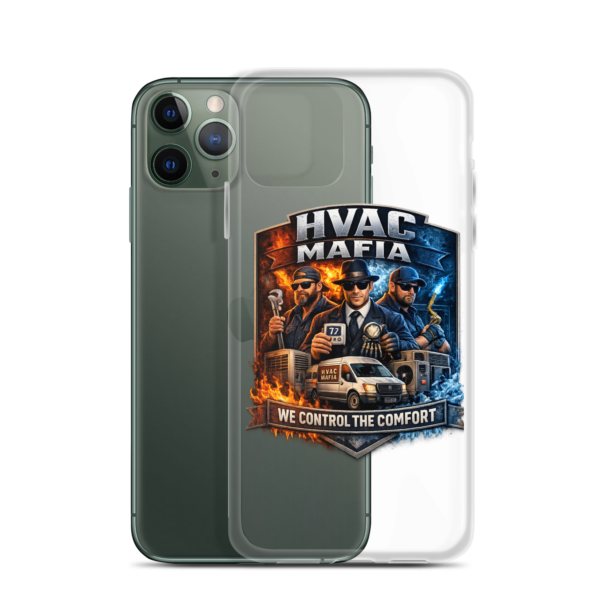 HVAC Mafia Clear Phone Case - Image 36