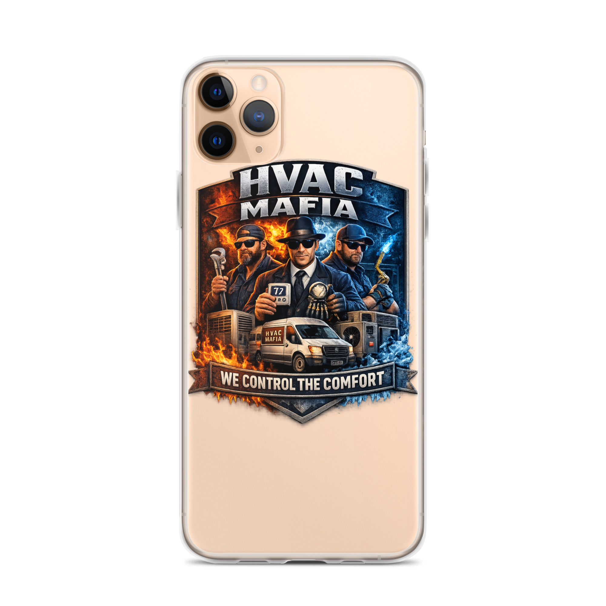 HVAC Mafia Clear Phone Case - Image 31