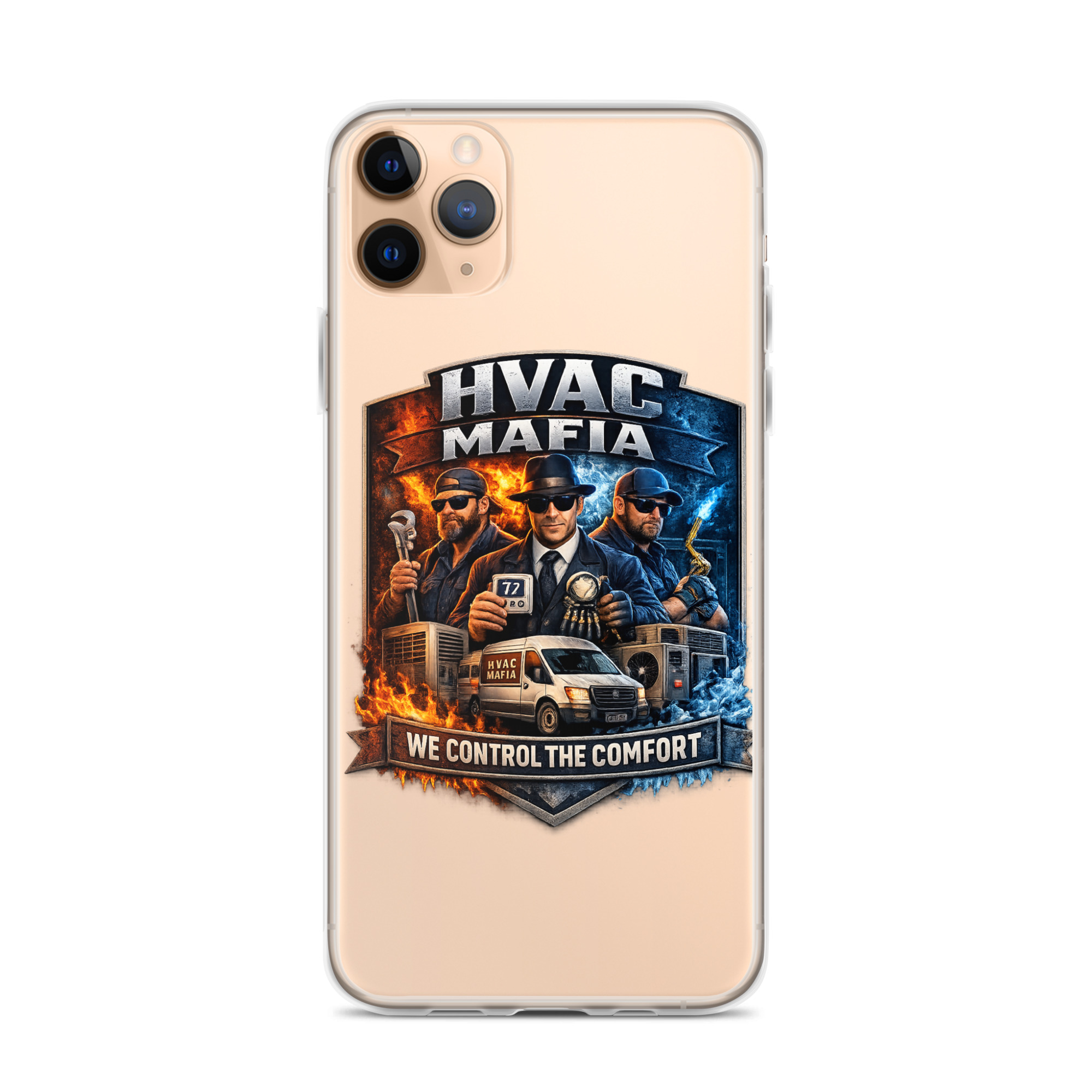 HVAC Mafia Clear Phone Case - Image 33