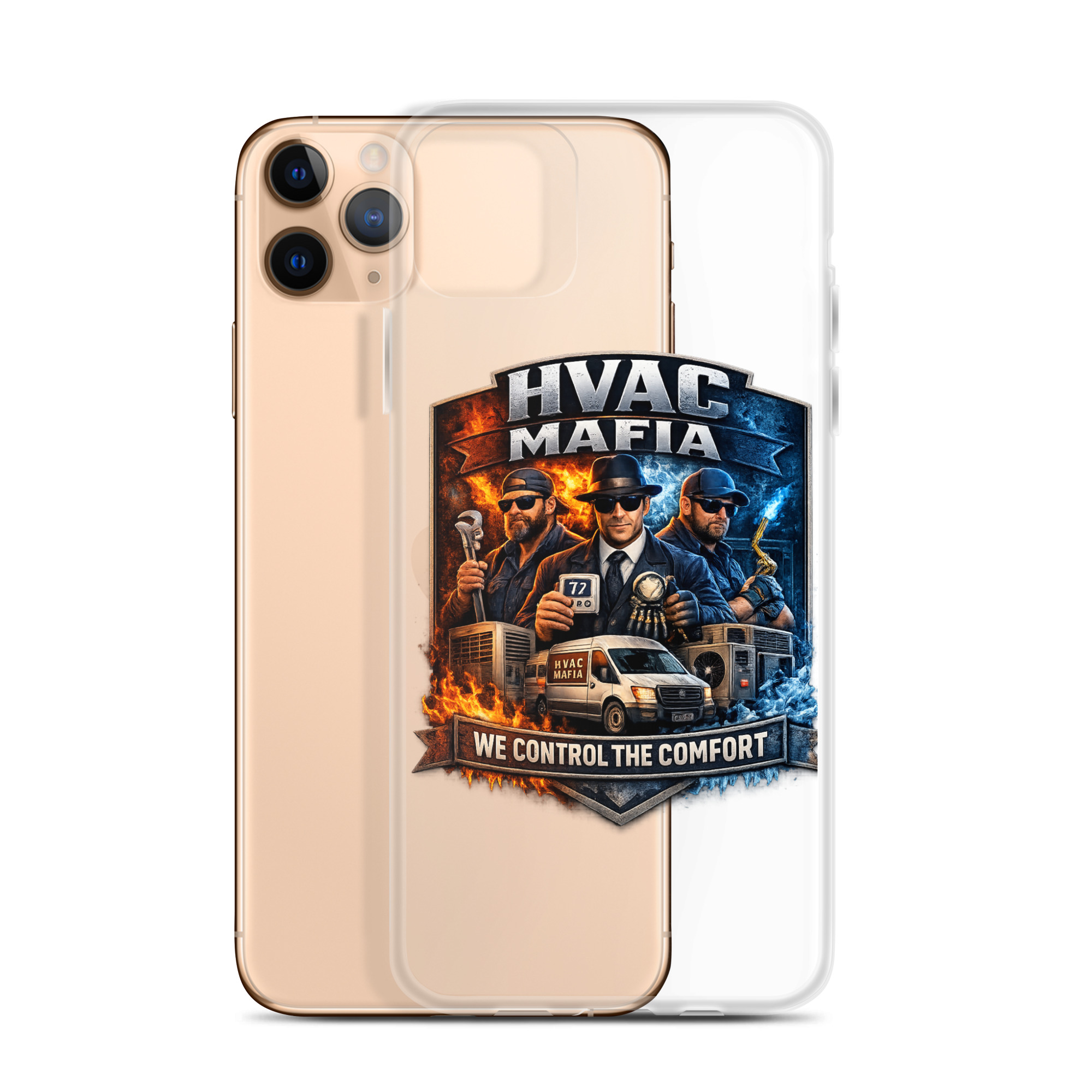 HVAC Mafia Clear Phone Case - Image 34