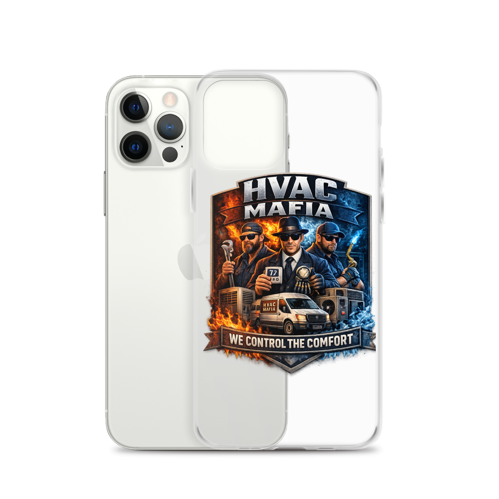 HVAC Mafia Clear Phone Case - Image 44