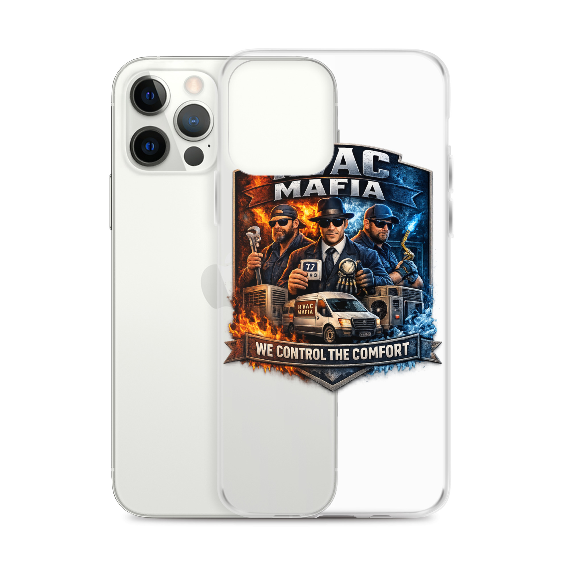 HVAC Mafia Clear Phone Case - Image 4