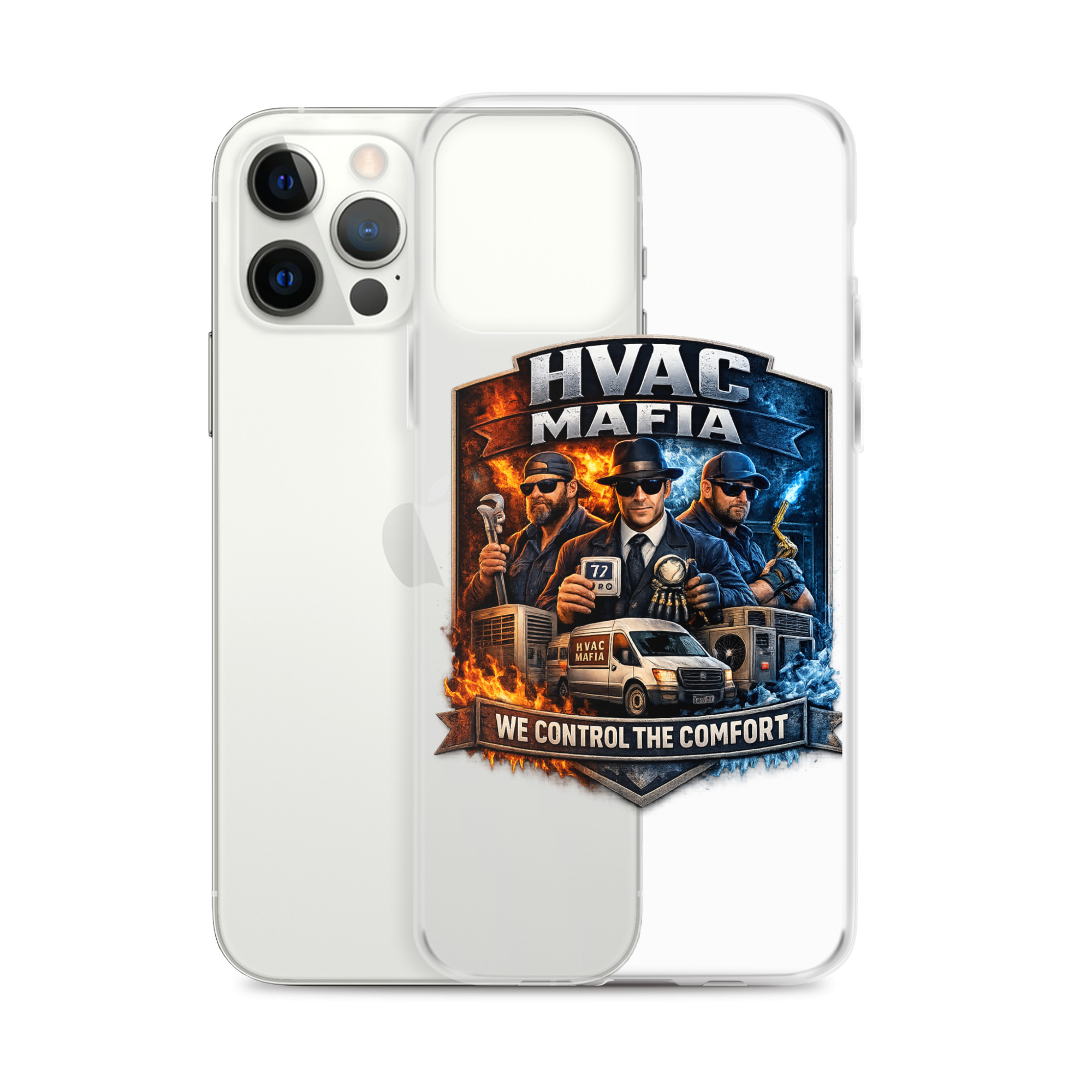 HVAC Mafia Clear Phone Case - Image 42