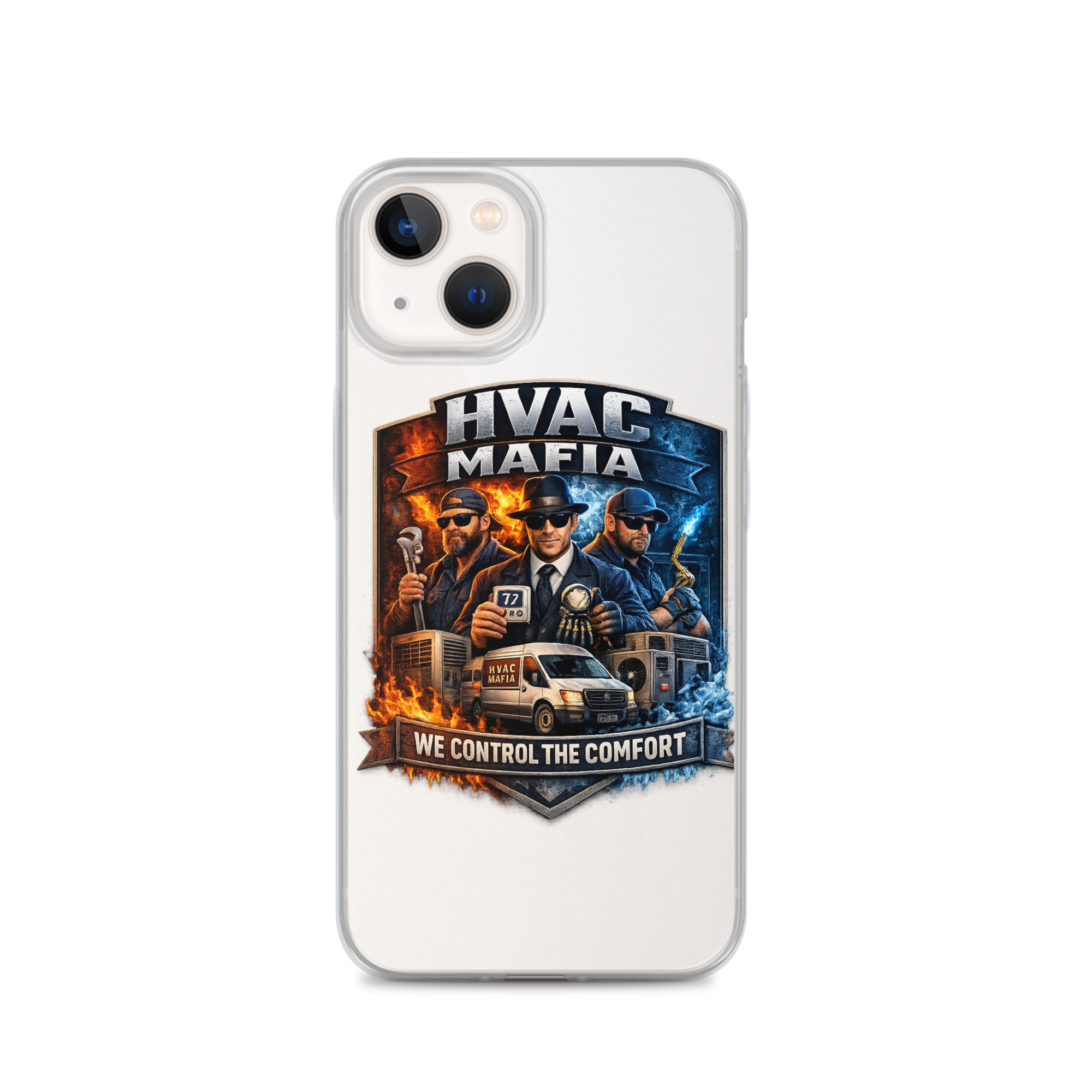 HVAC Mafia Clear Phone Case - Image 53