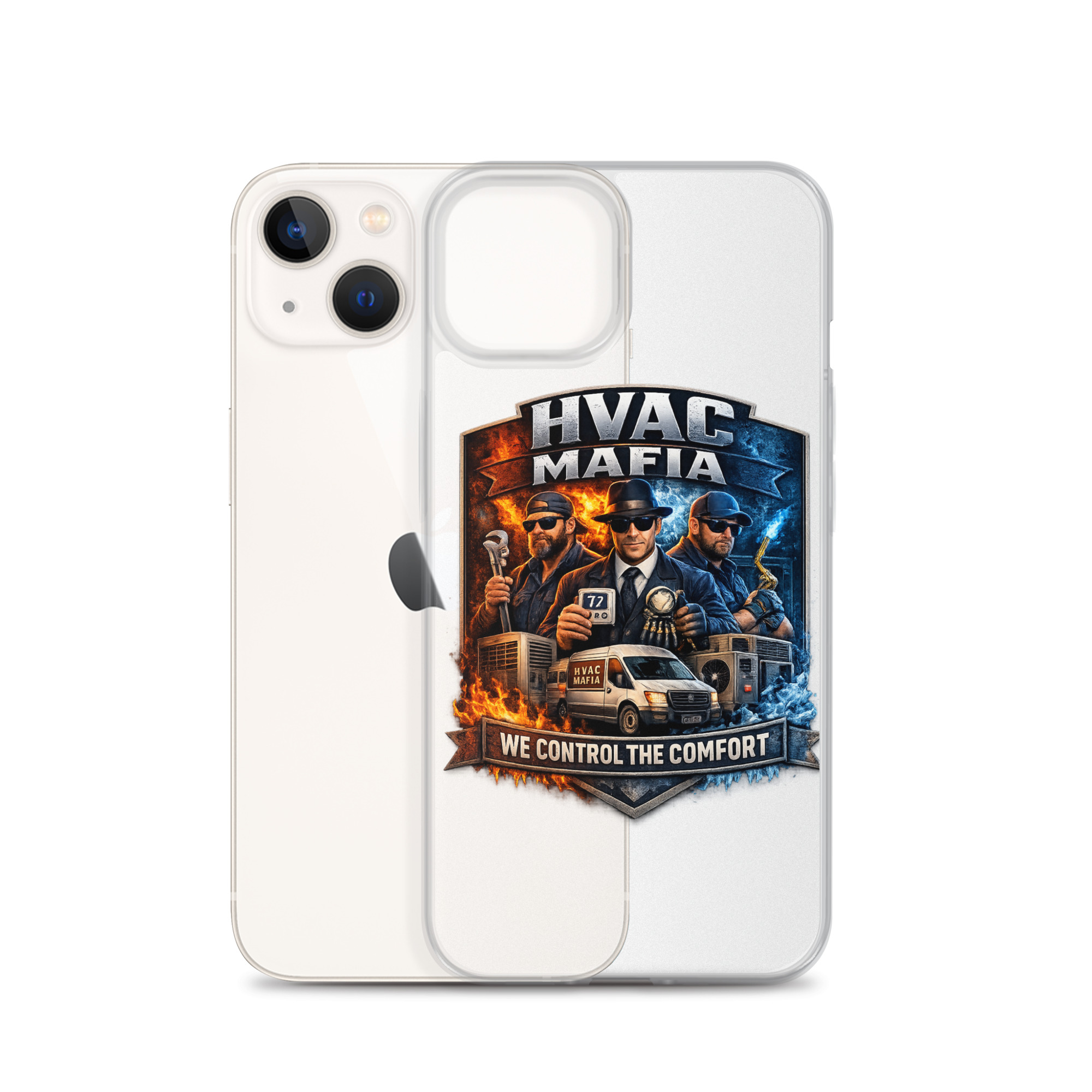 HVAC Mafia Clear Phone Case - Image 54