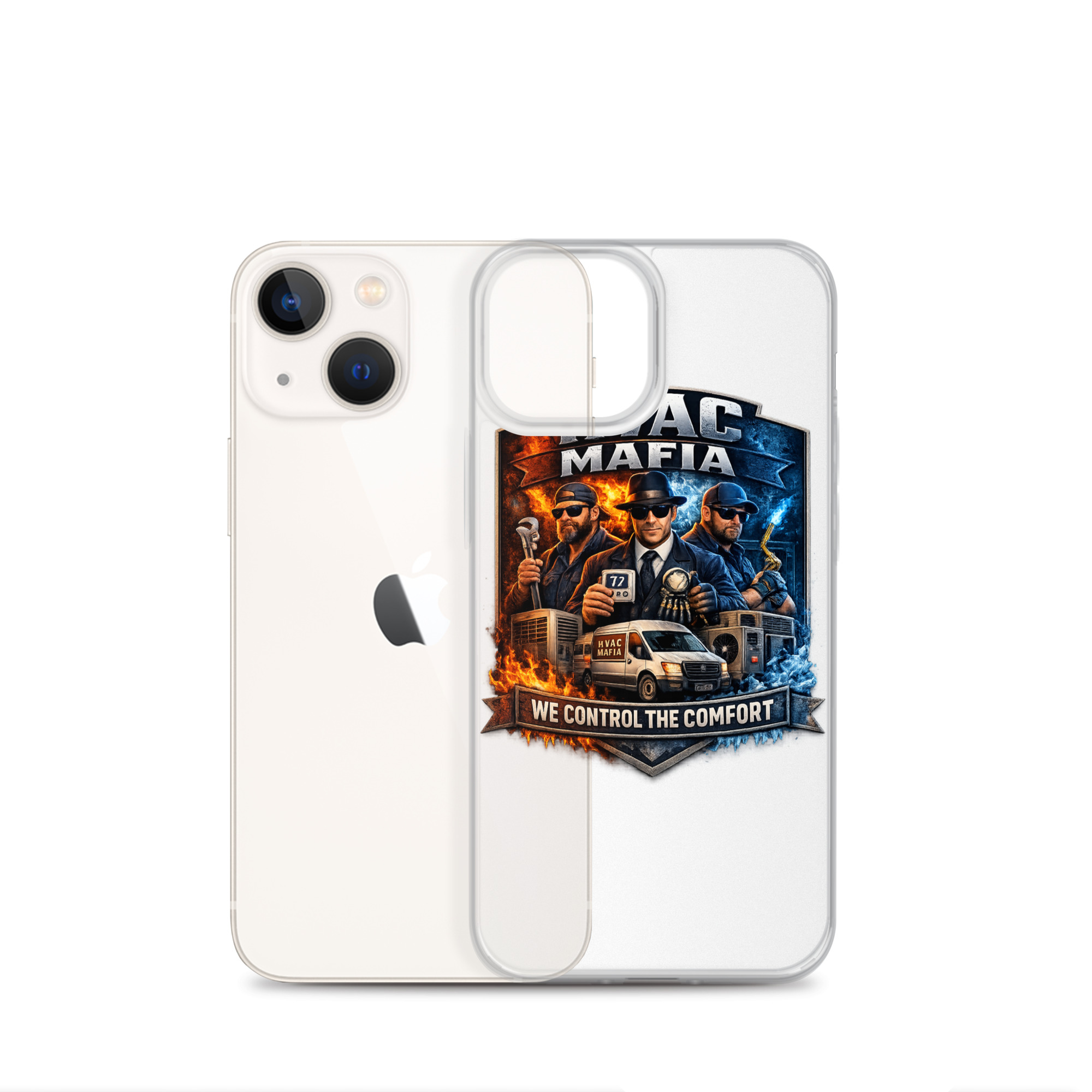 HVAC Mafia Clear Phone Case - Image 7