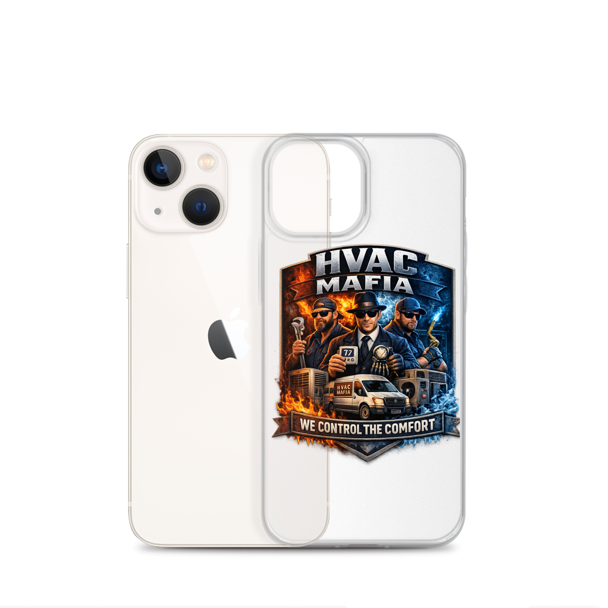 HVAC Mafia Clear Phone Case - Image 48