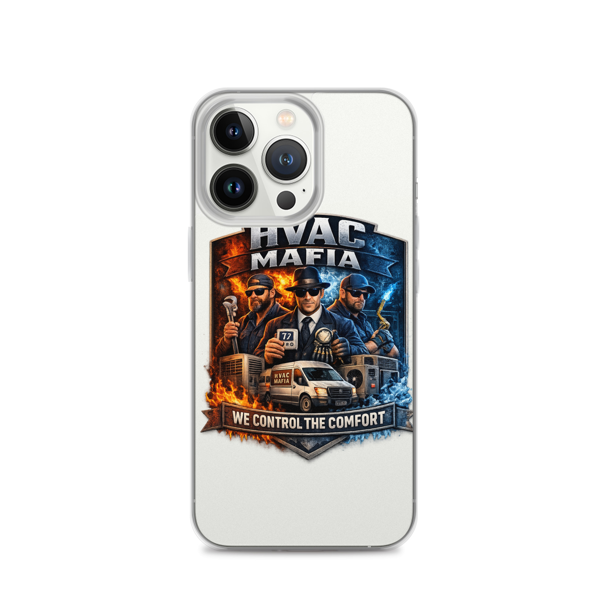 HVAC Mafia Clear Phone Case - Image 51