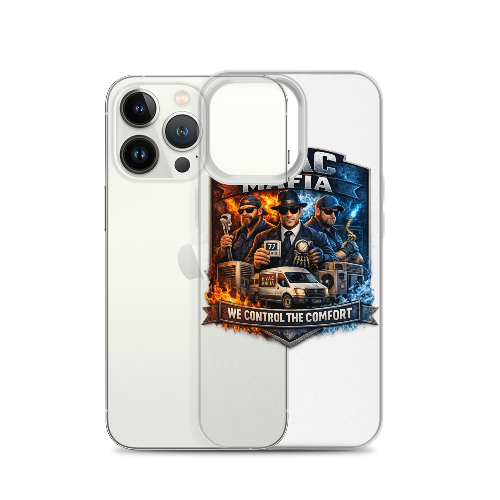 HVAC Mafia Clear Phone Case - Image 9