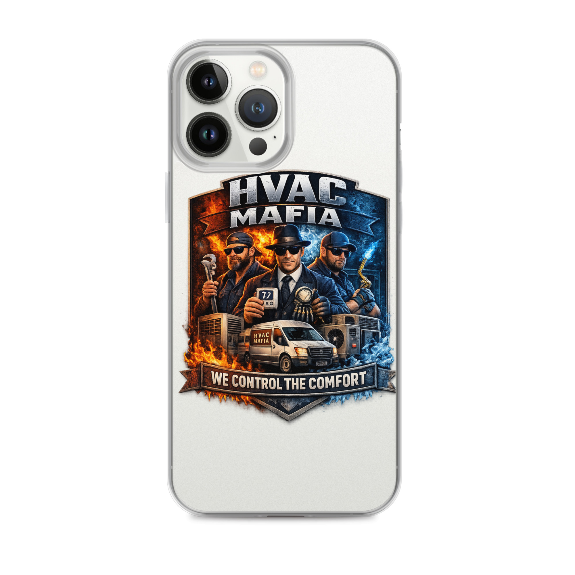 HVAC Mafia Clear Phone Case - Image 49