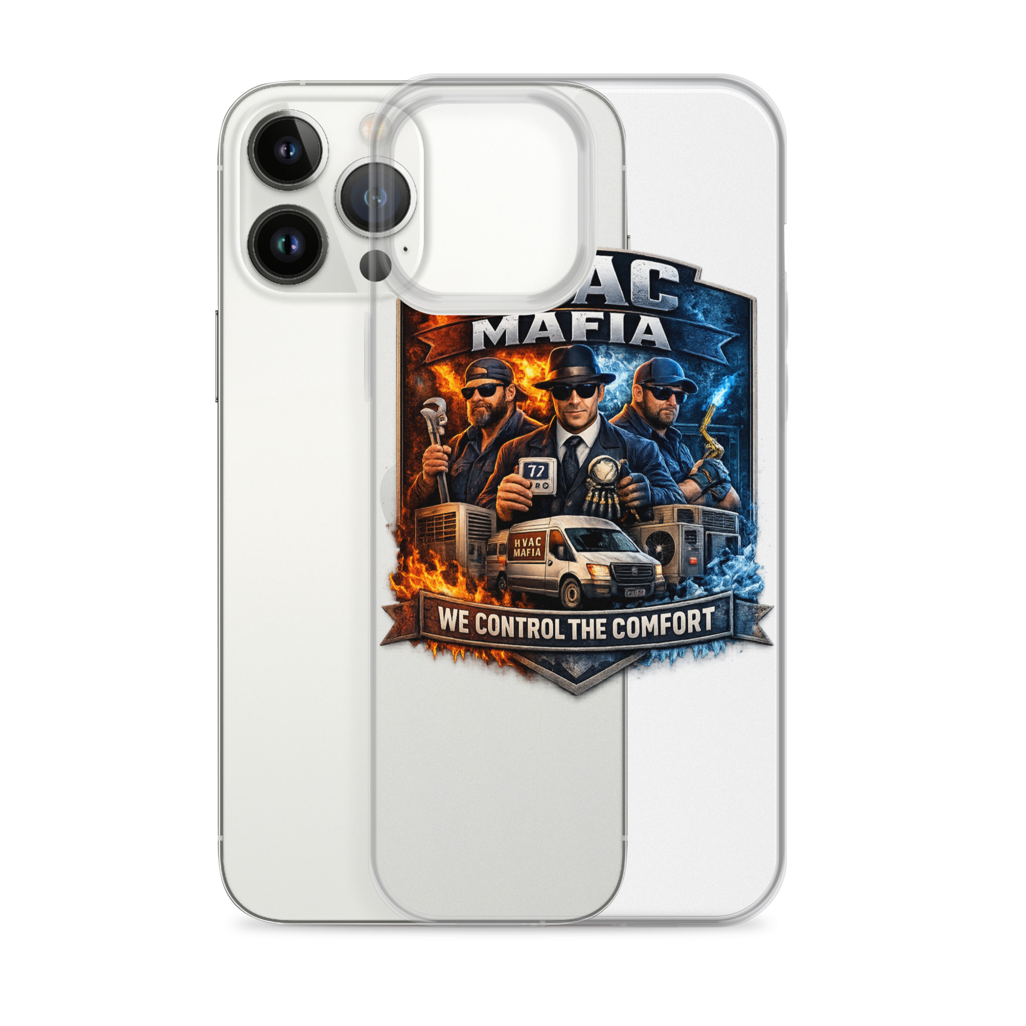 HVAC Mafia Clear Phone Case - Image 8