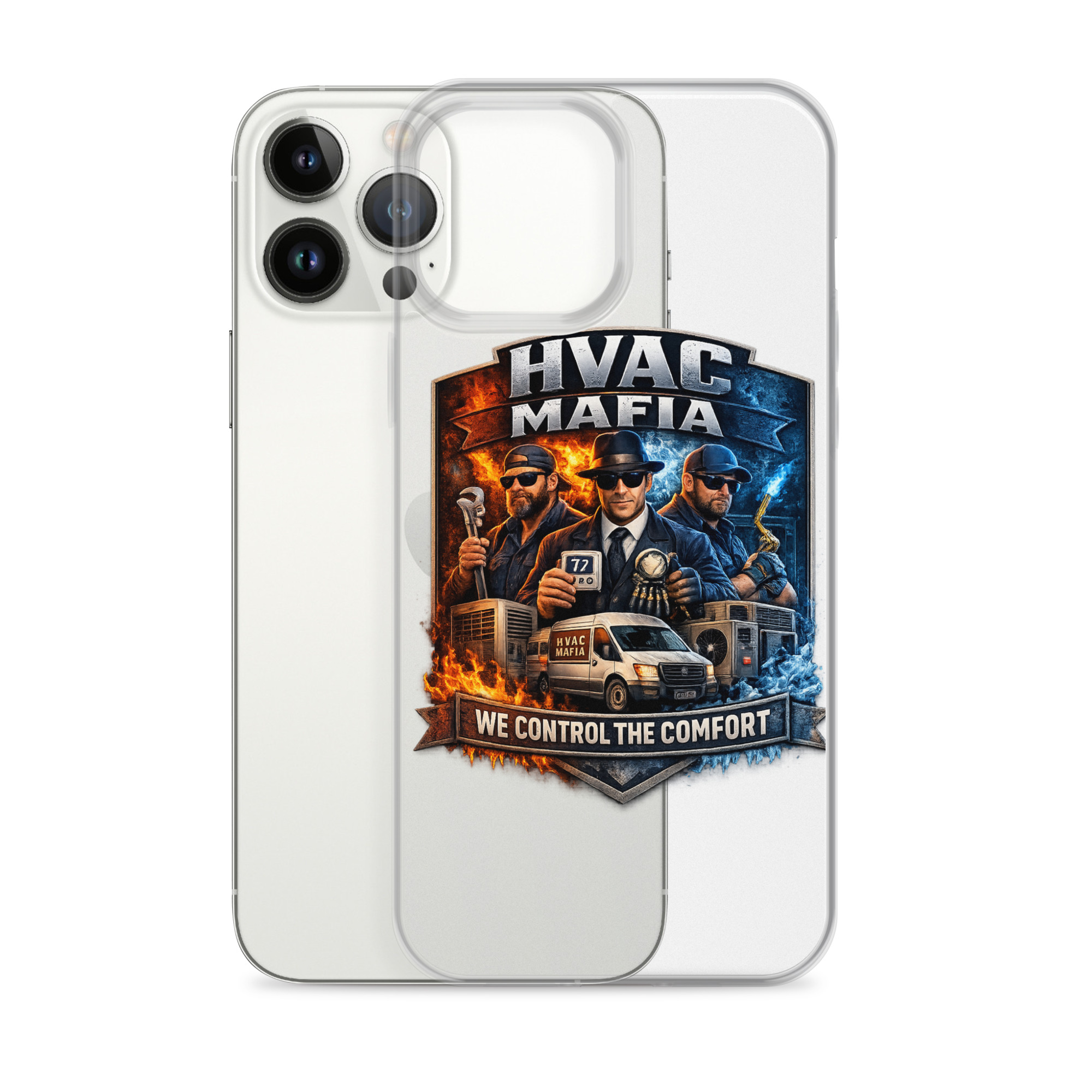 HVAC Mafia Clear Phone Case - Image 50