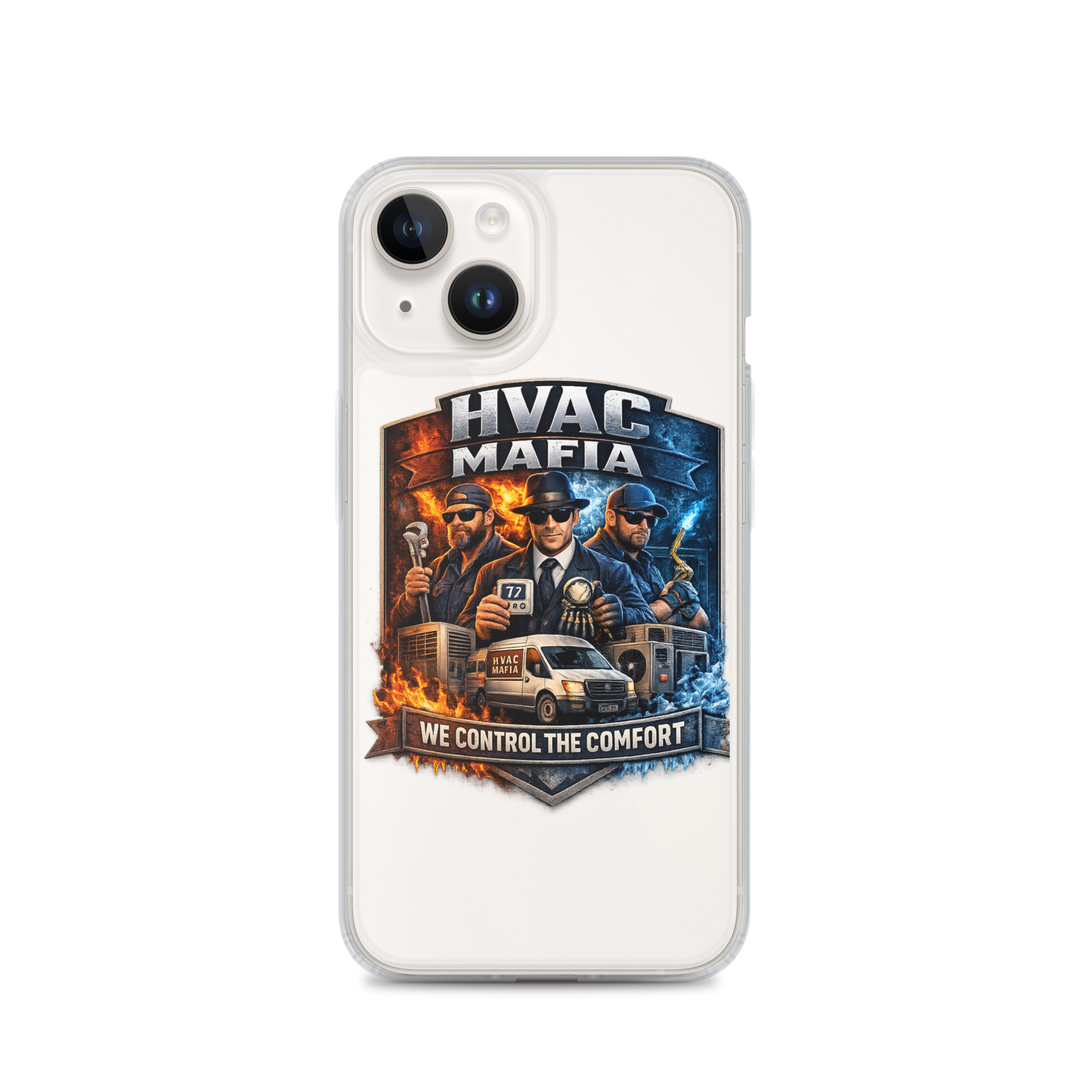 HVAC Mafia Clear Phone Case - Image 61