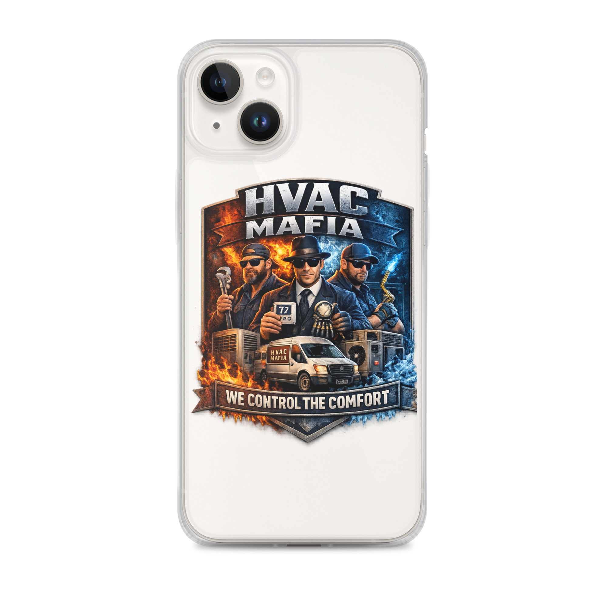 HVAC Mafia Clear Phone Case - Image 55