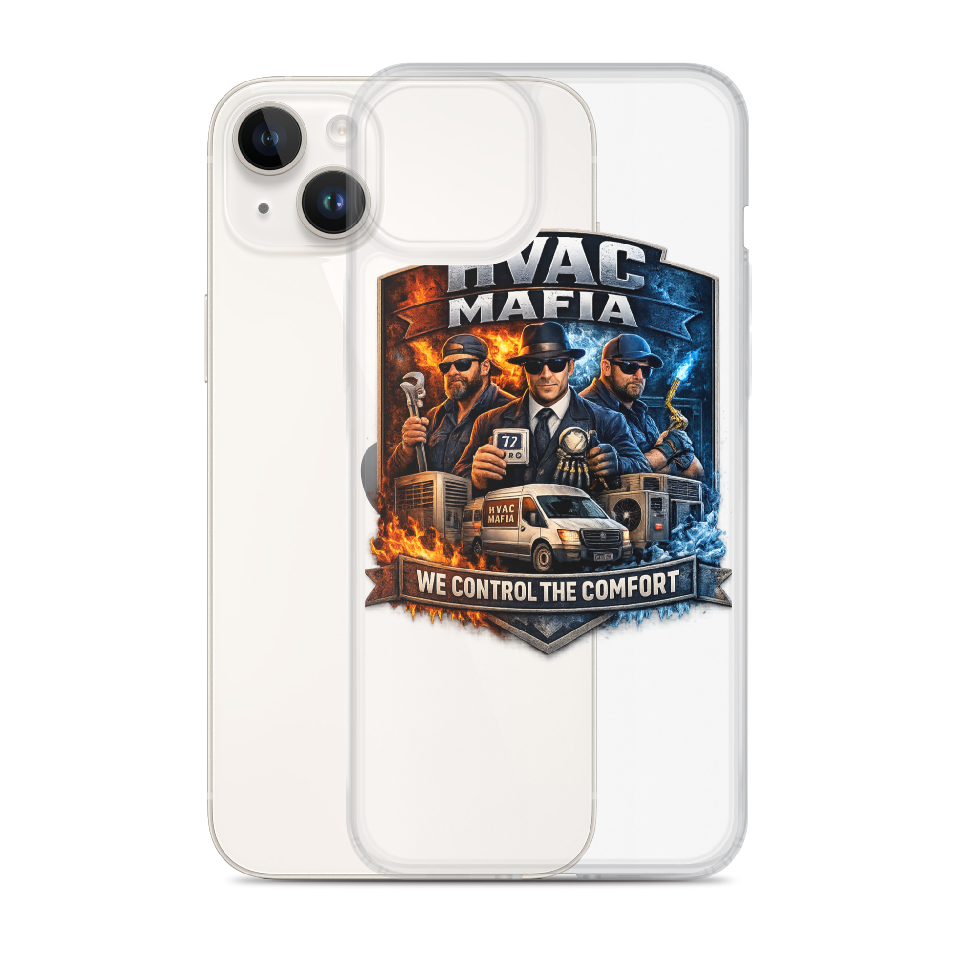 HVAC Mafia Clear Phone Case - Image 11