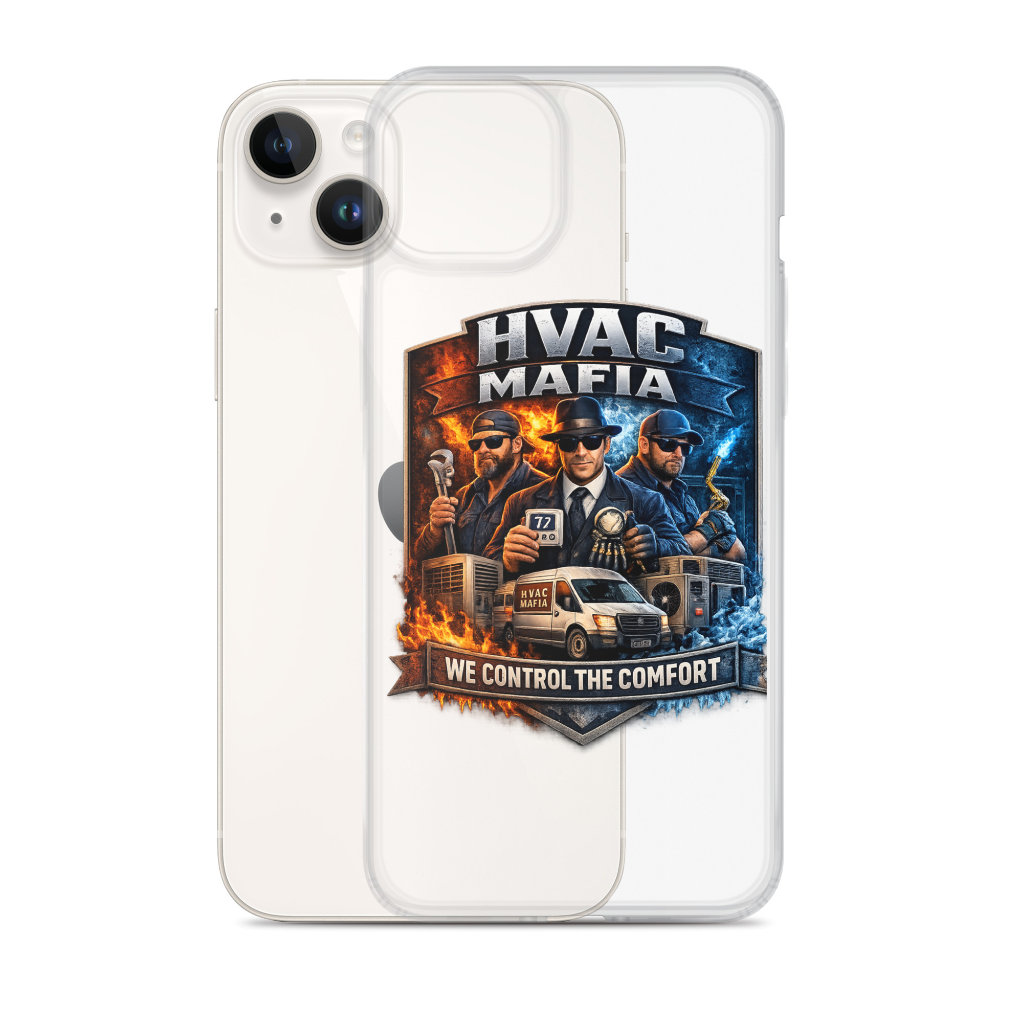 HVAC Mafia Clear Phone Case - Image 56