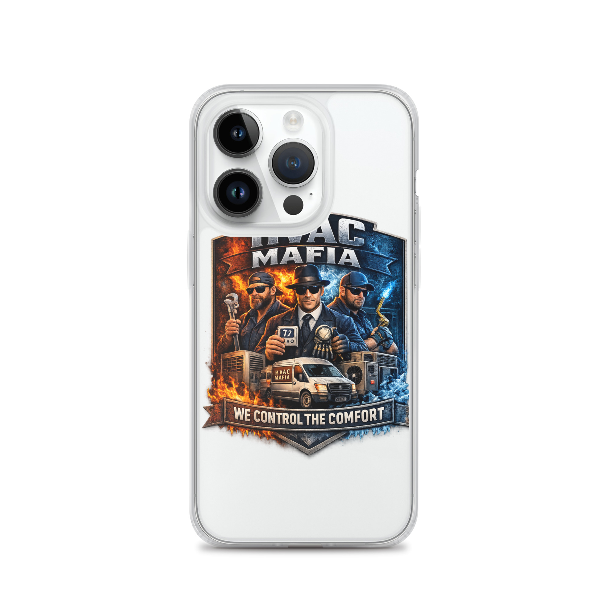 HVAC Mafia Clear Phone Case - Image 59