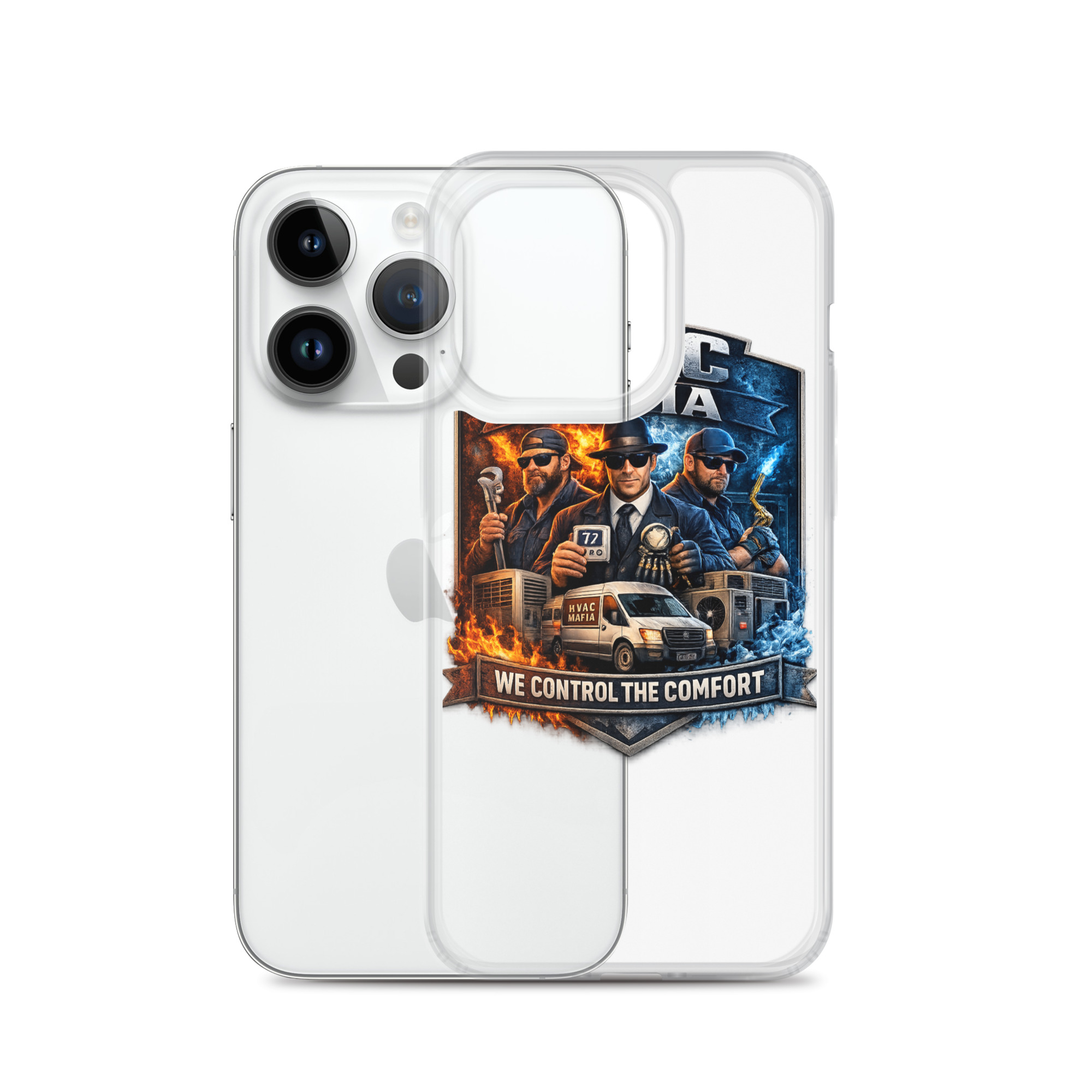 HVAC Mafia Clear Phone Case - Image 13