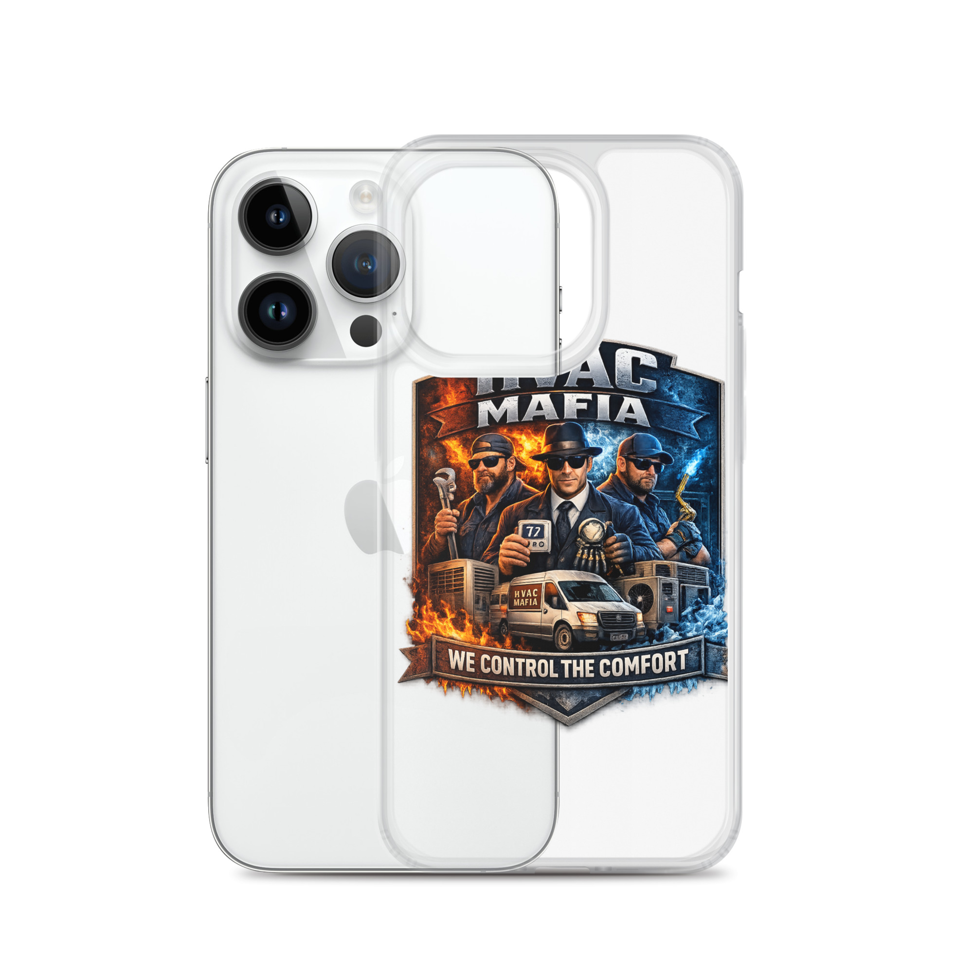 HVAC Mafia Clear Phone Case - Image 60