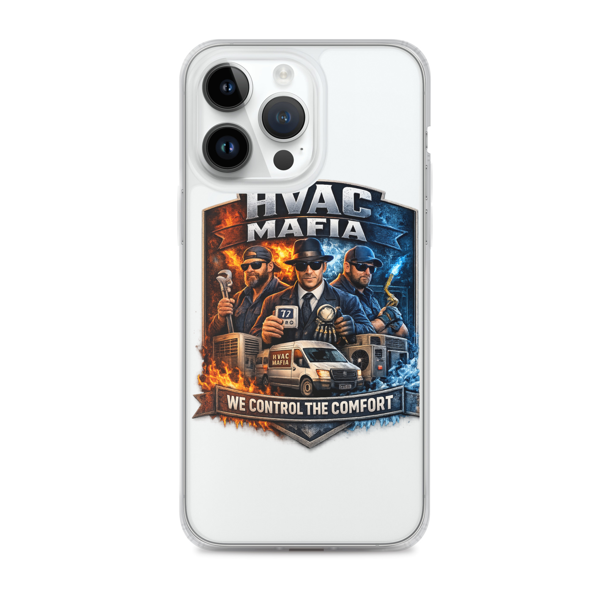 HVAC Mafia Clear Phone Case - Image 57