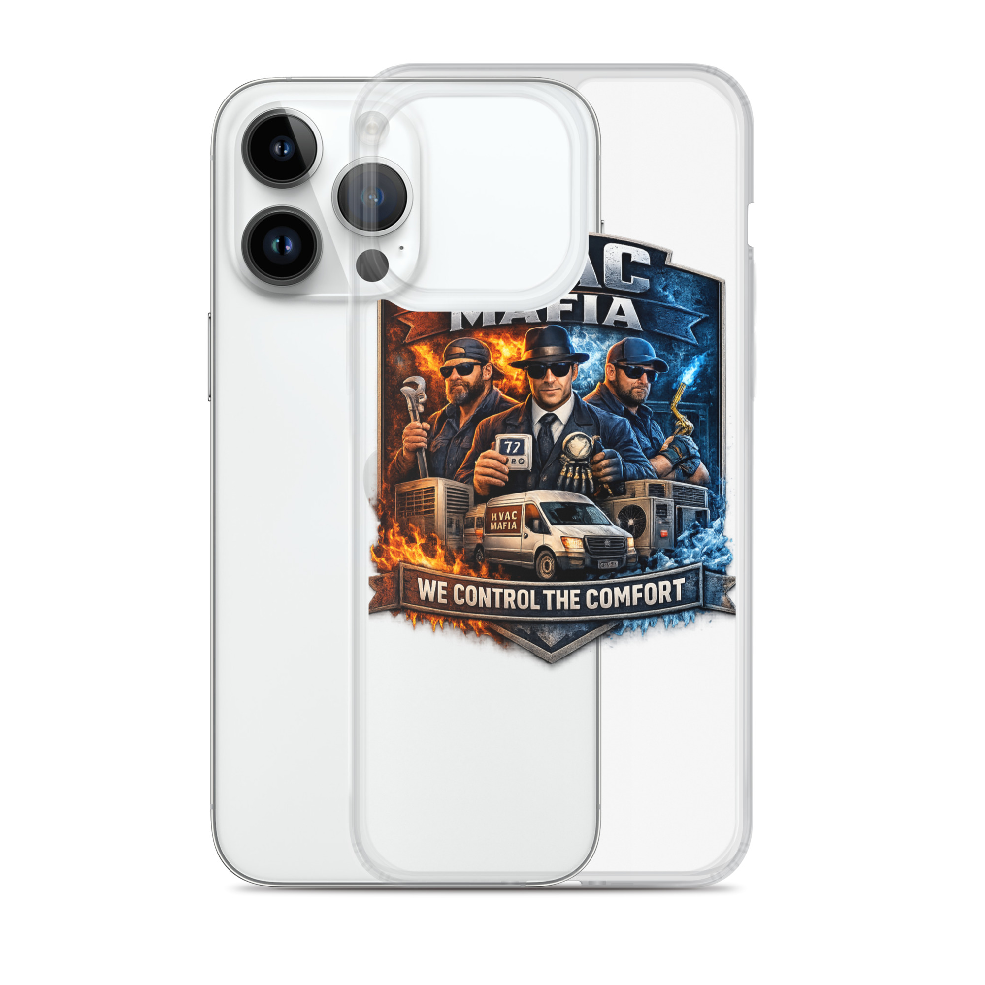 HVAC Mafia Clear Phone Case - Image 12