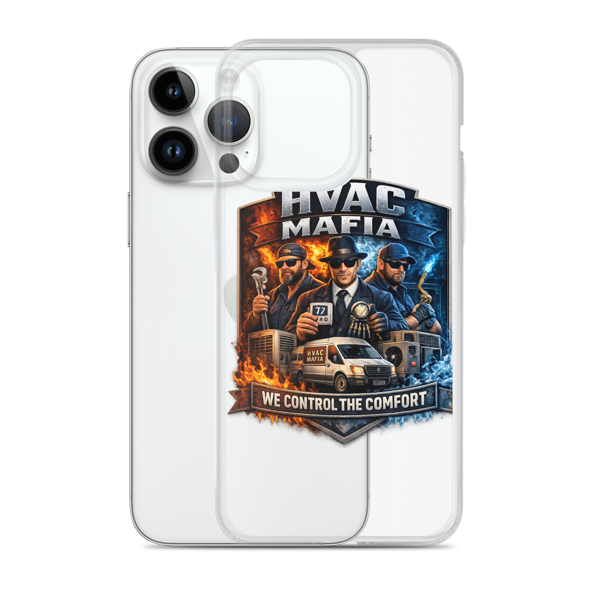 HVAC Mafia Clear Phone Case - Image 58