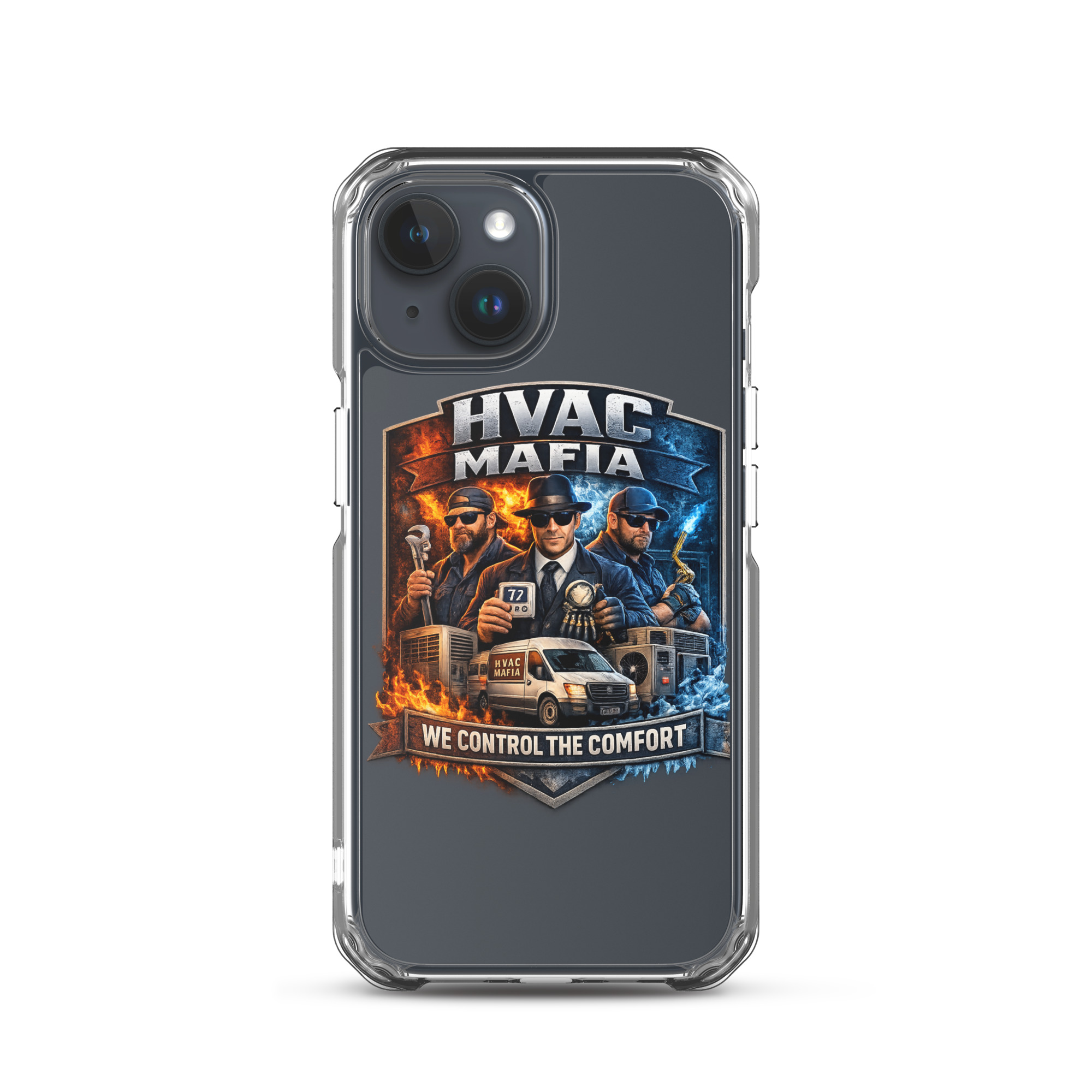 HVAC Mafia Clear Phone Case - Image 69