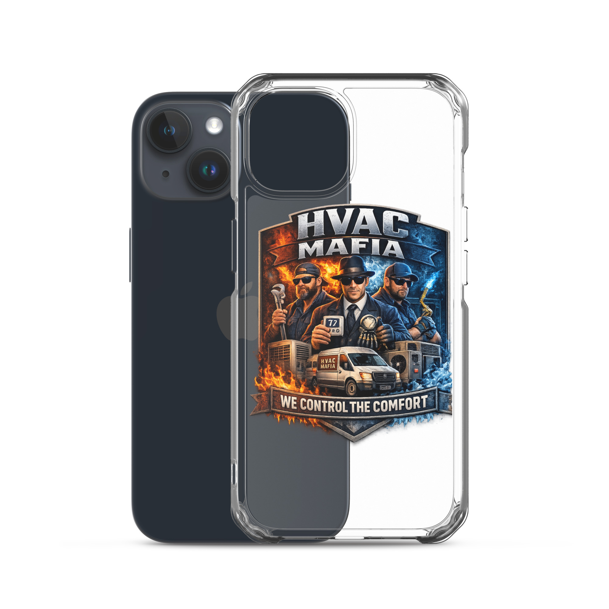 HVAC Mafia Clear Phone Case - Image 70