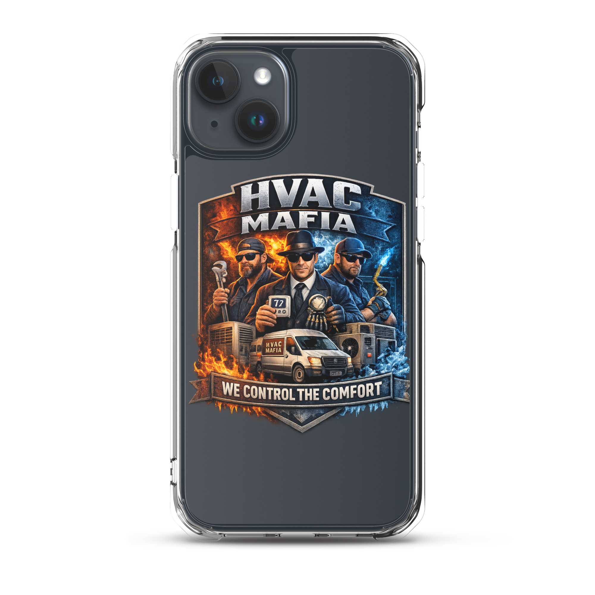 HVAC Mafia Clear Phone Case - Image 63
