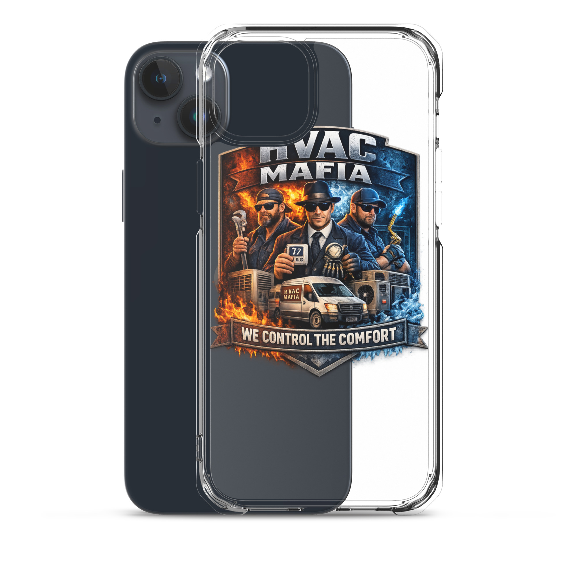 HVAC Mafia Clear Phone Case - Image 15