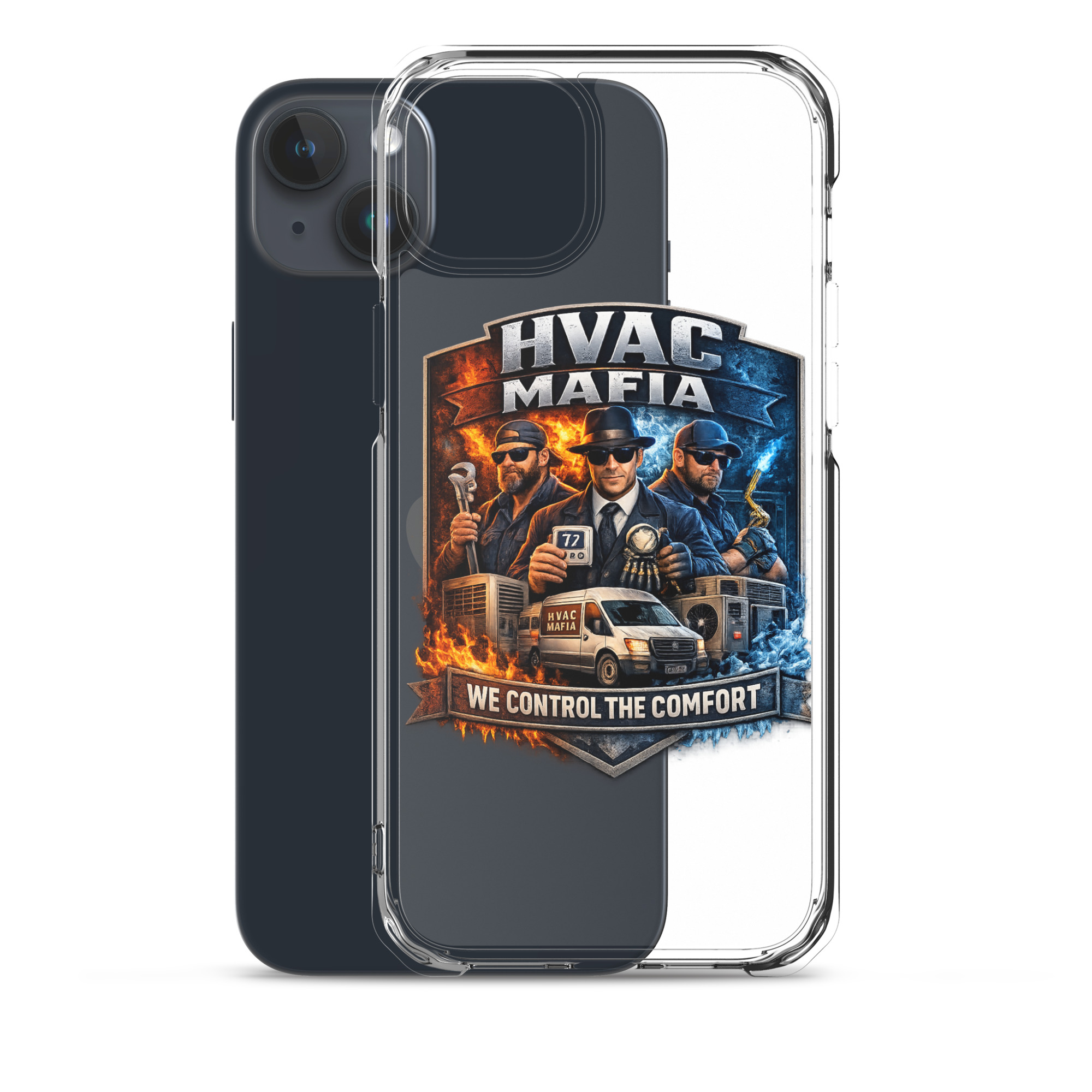 HVAC Mafia Clear Phone Case - Image 64