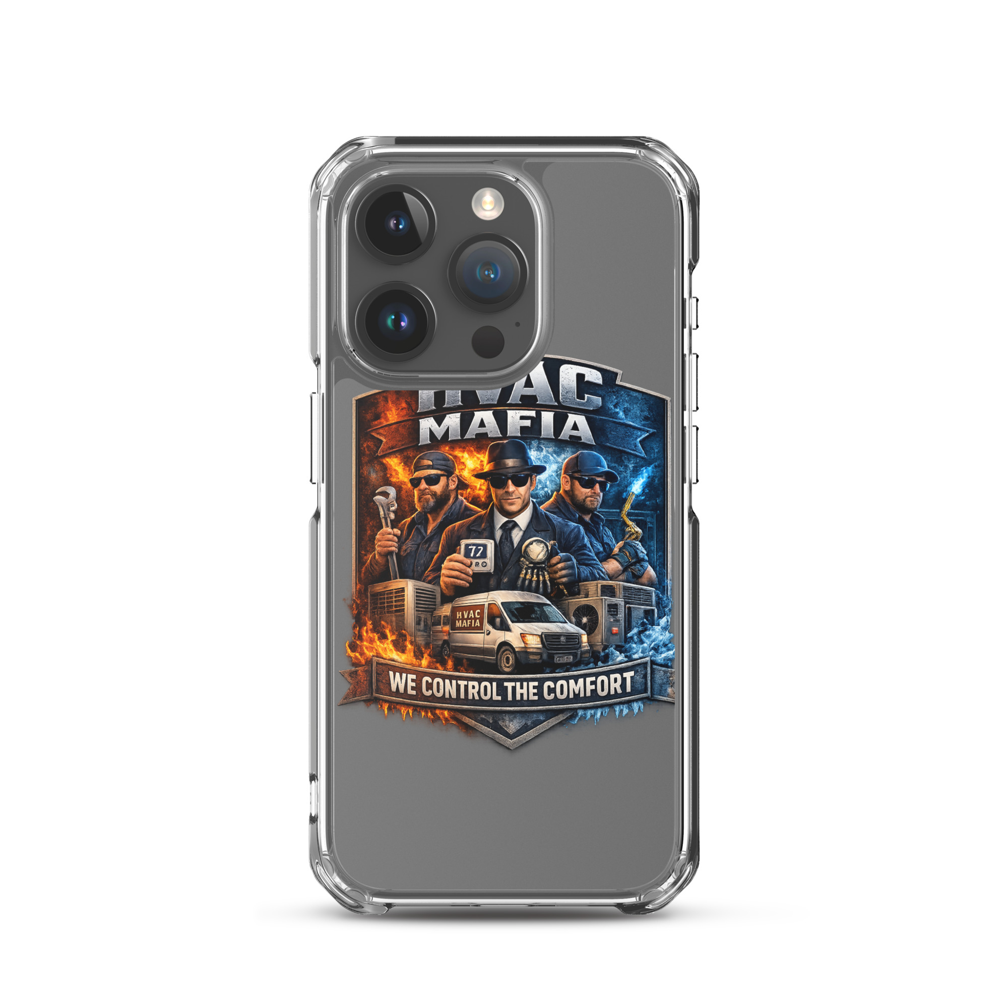 HVAC Mafia Clear Phone Case - Image 67