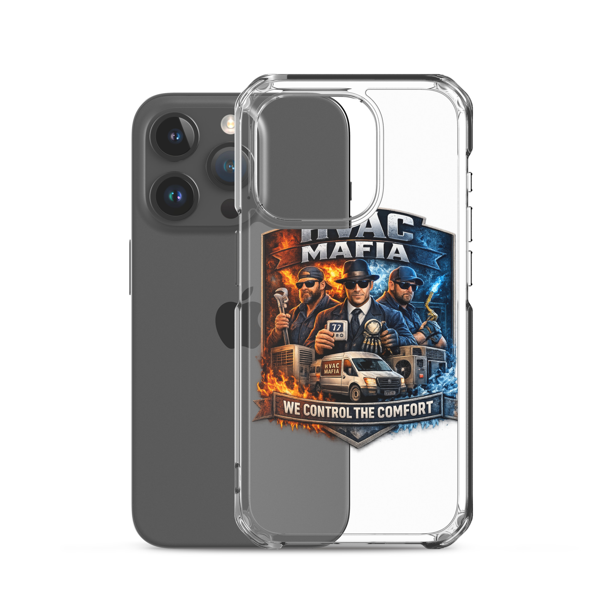 HVAC Mafia Clear Phone Case - Image 68