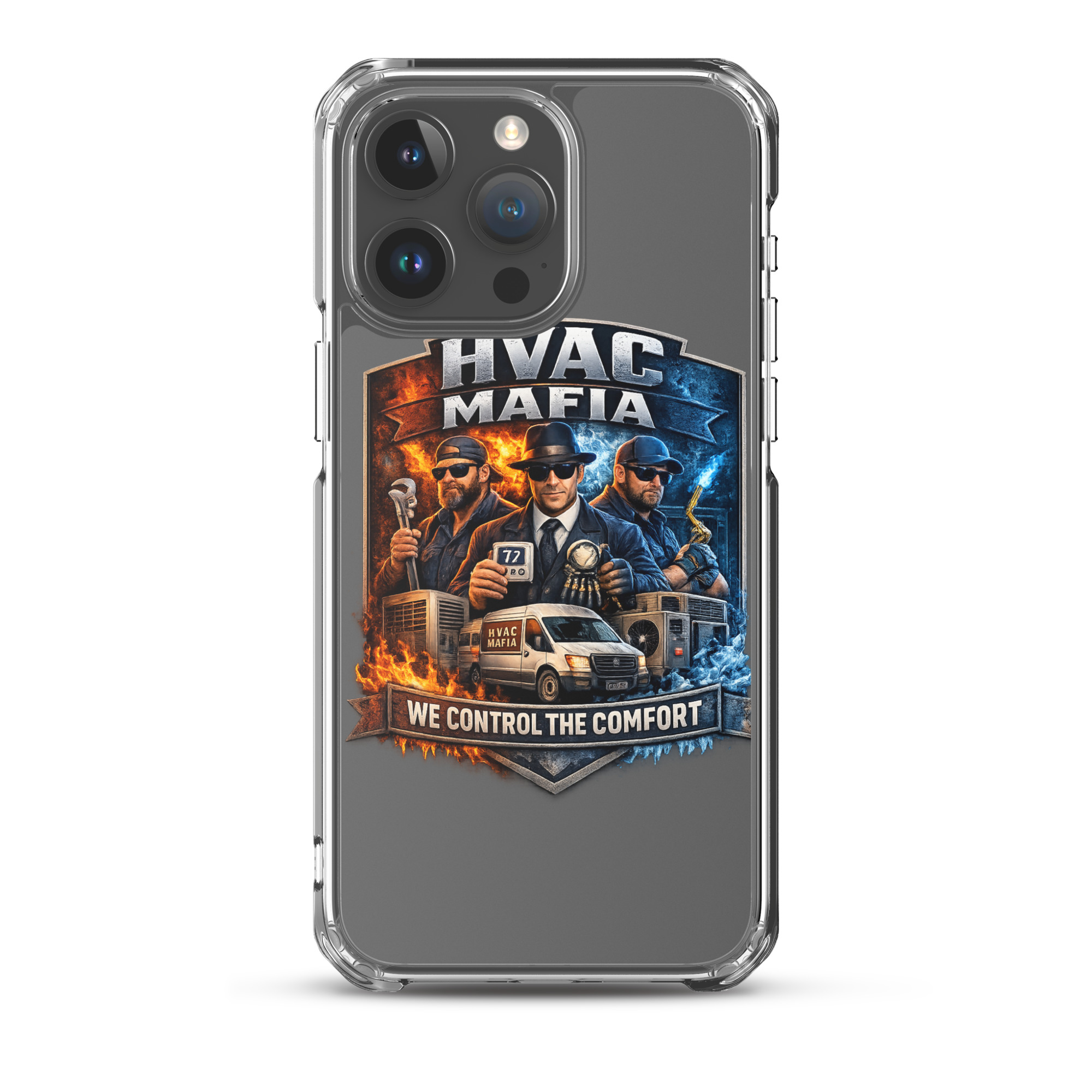 HVAC Mafia Clear Phone Case - Image 65