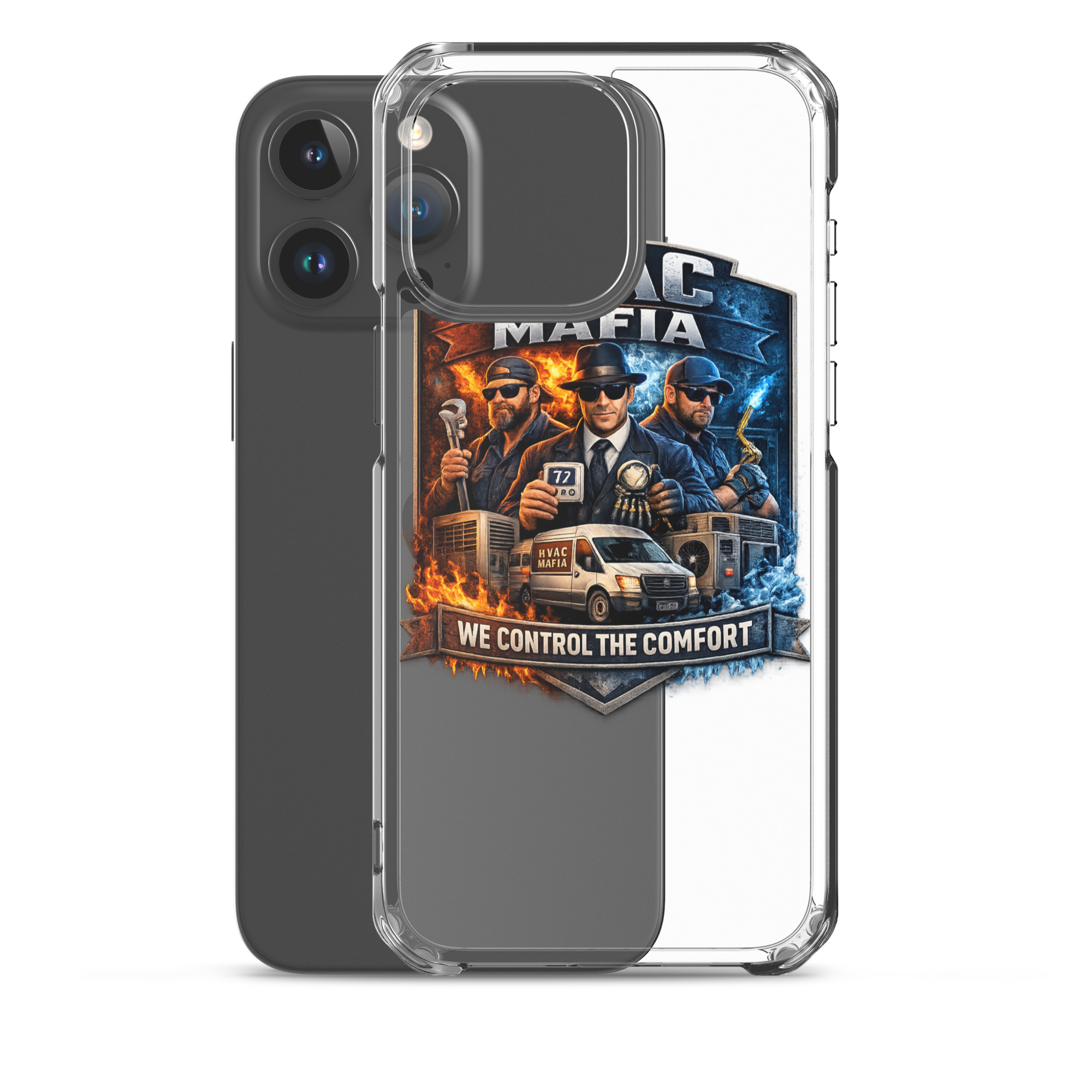 HVAC Mafia Clear Phone Case - Image 16
