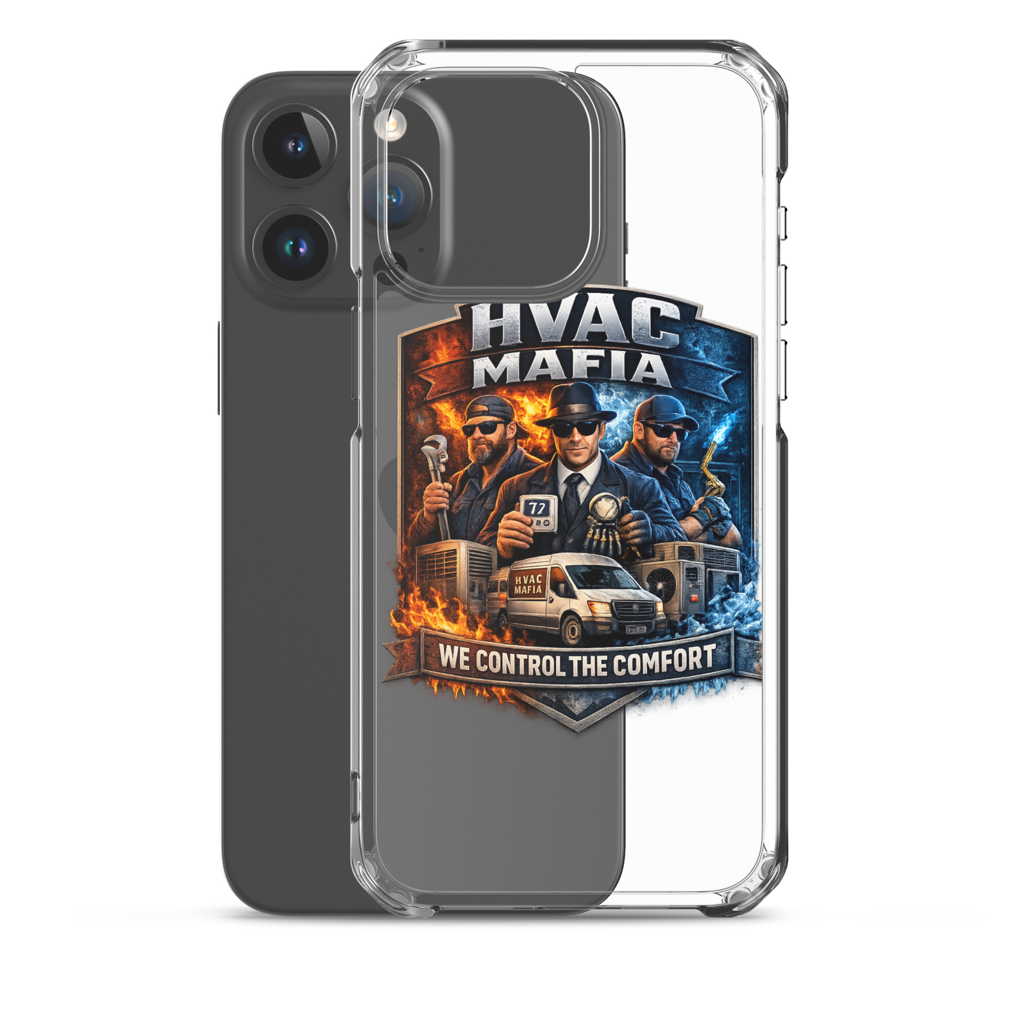 HVAC Mafia Clear Phone Case - Image 66