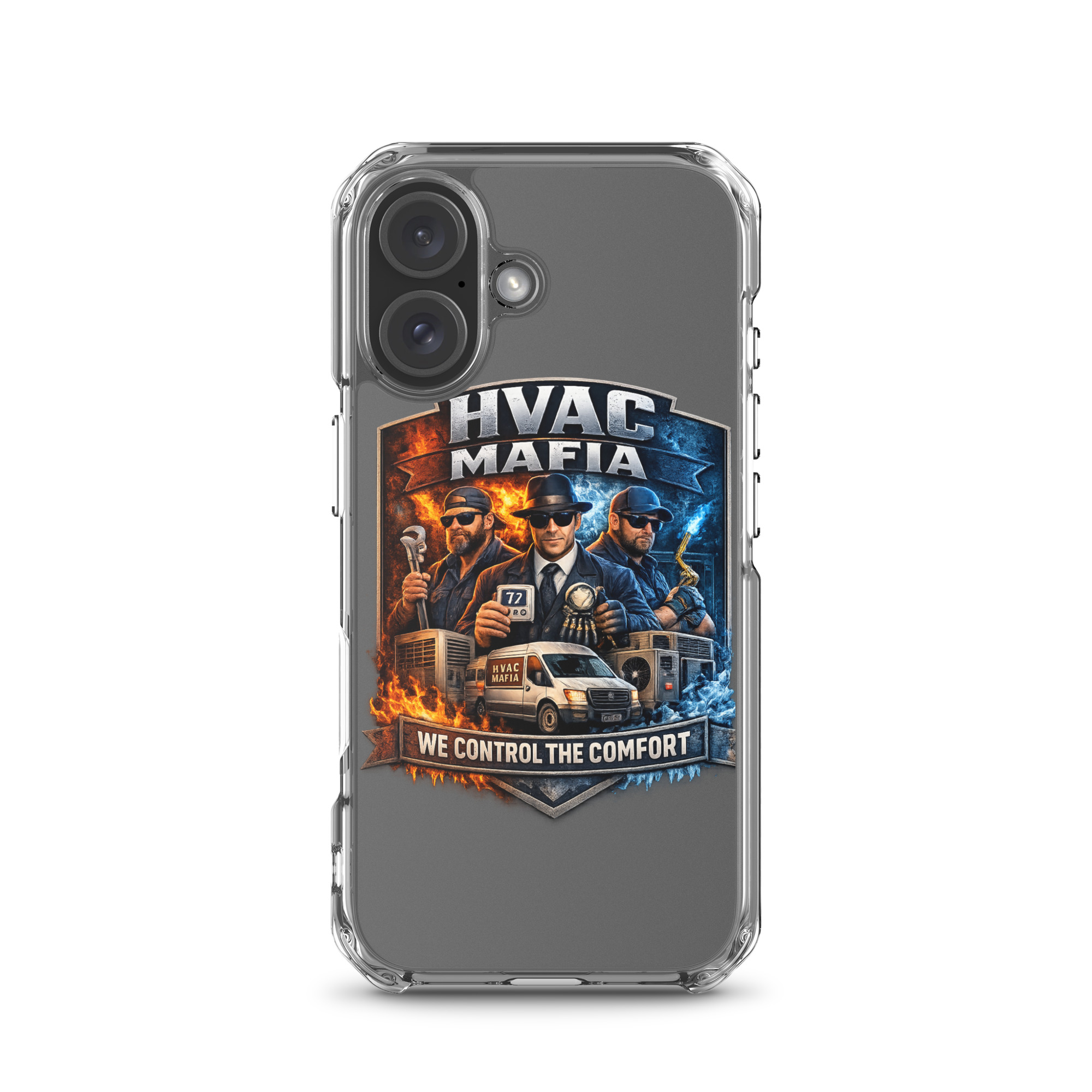 HVAC Mafia Clear Phone Case - Image 77