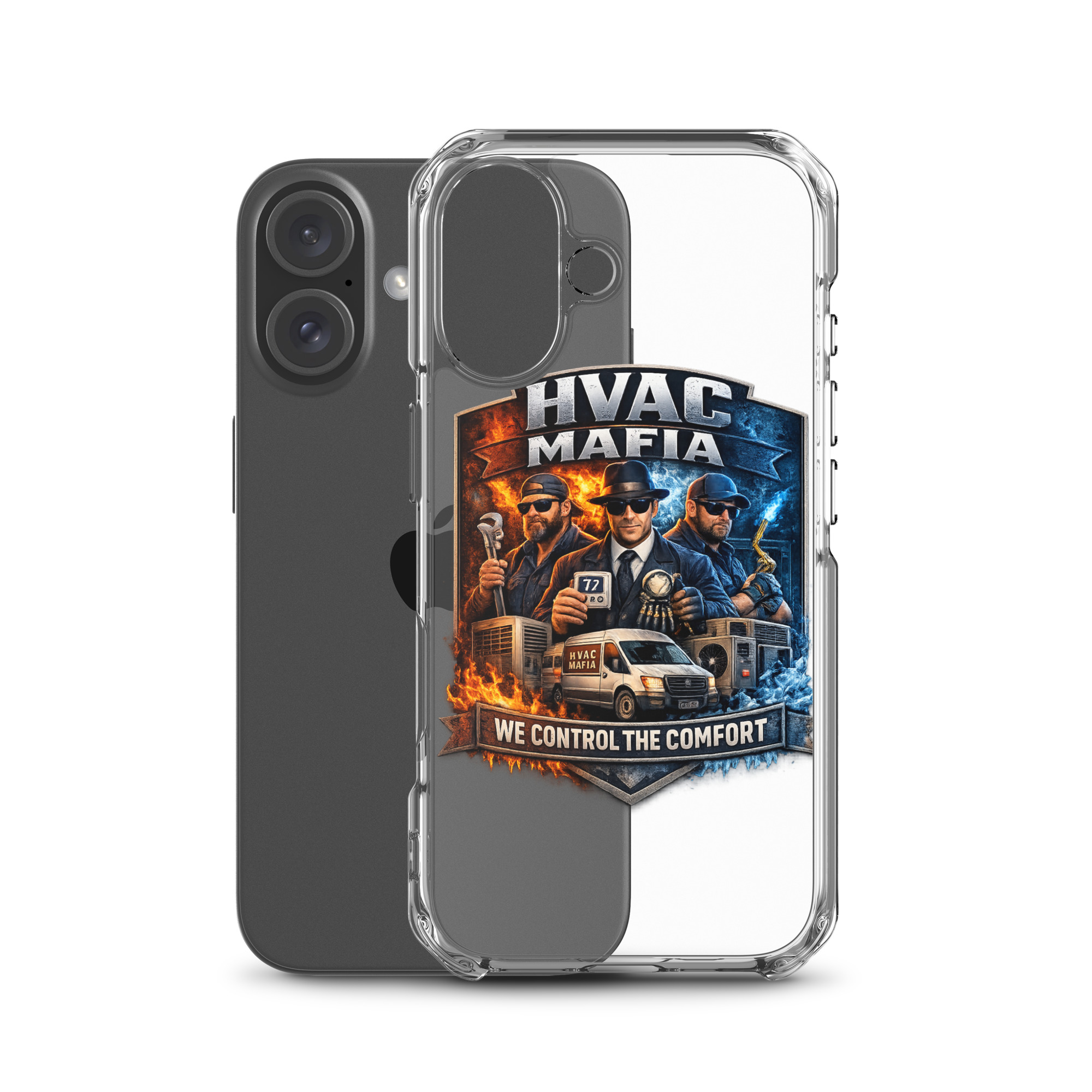 HVAC Mafia Clear Phone Case - Image 78