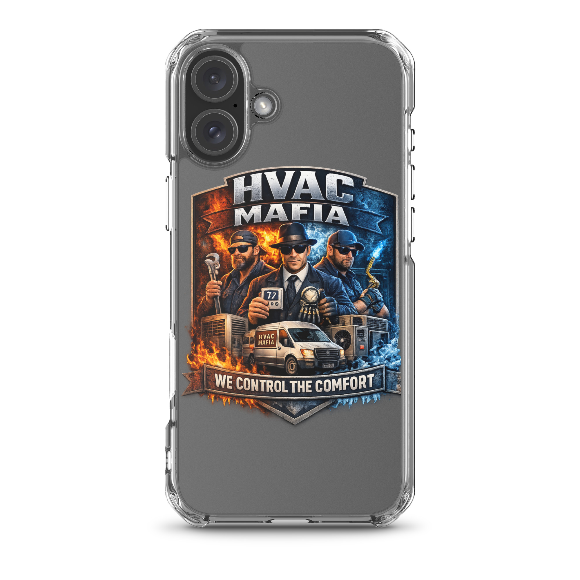 HVAC Mafia Clear Phone Case - Image 71