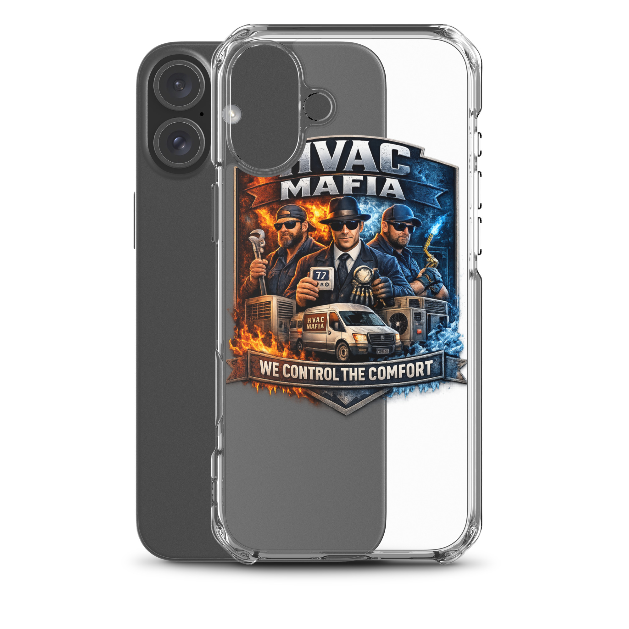 HVAC Mafia Clear Phone Case - Image 19