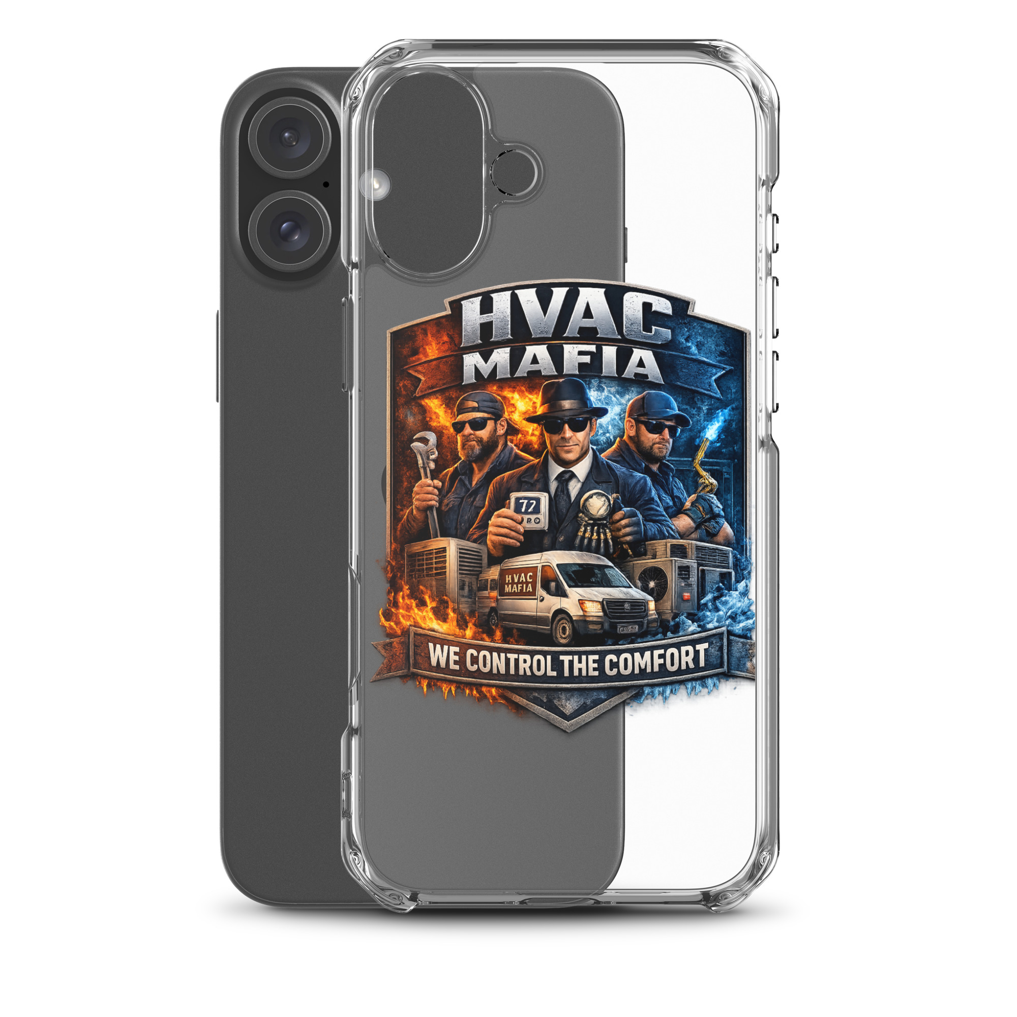 HVAC Mafia Clear Phone Case - Image 72