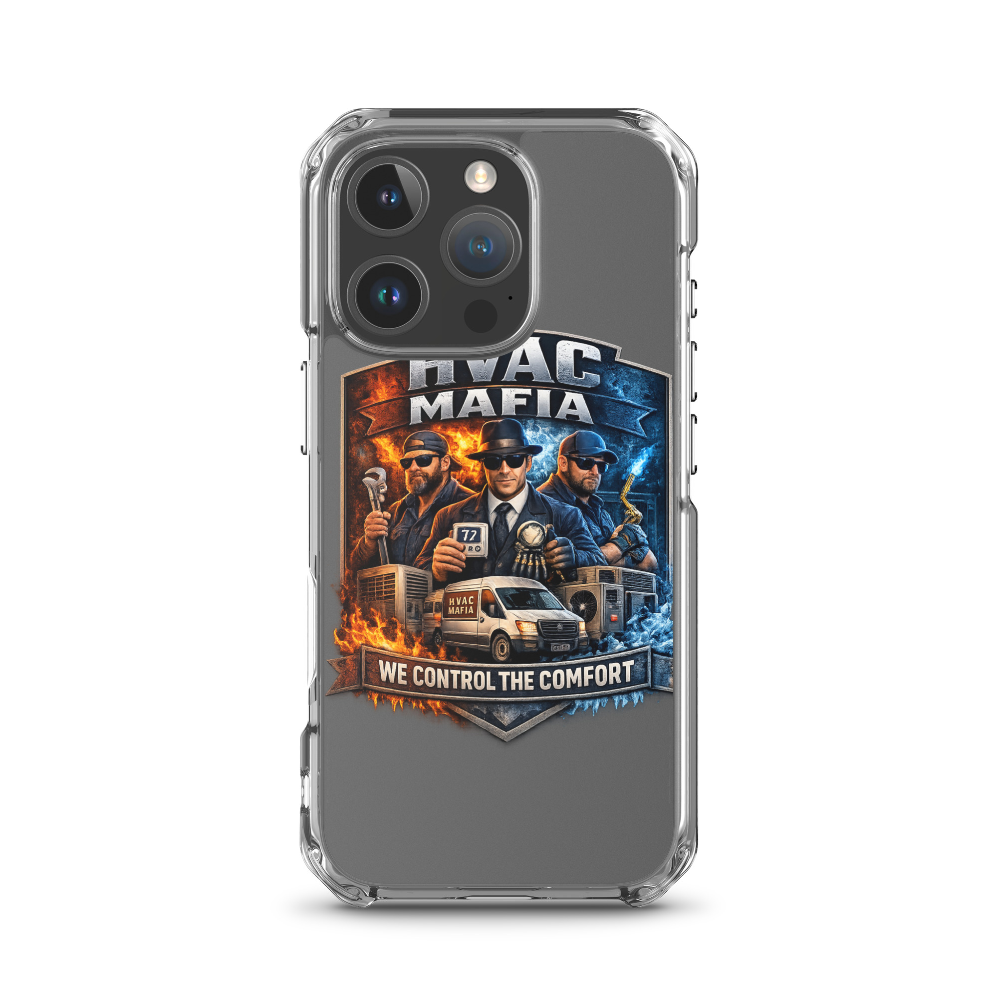 HVAC Mafia Clear Phone Case - Image 75