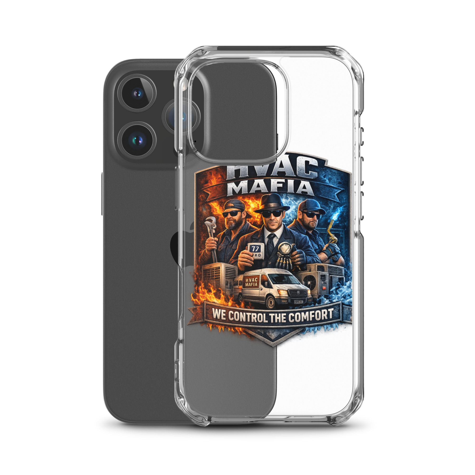 HVAC Mafia Clear Phone Case - Image 76