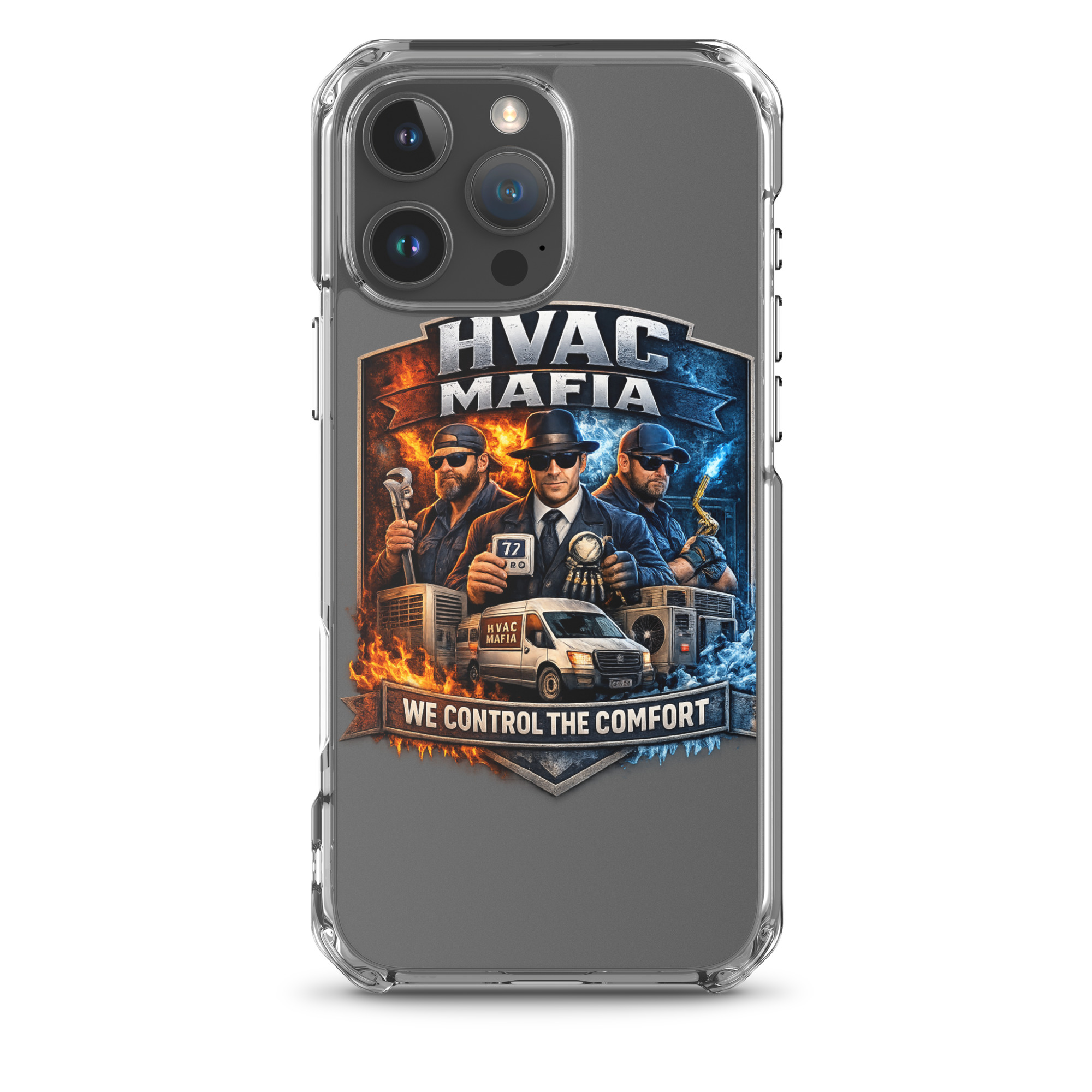 HVAC Mafia Clear Phone Case - Image 73