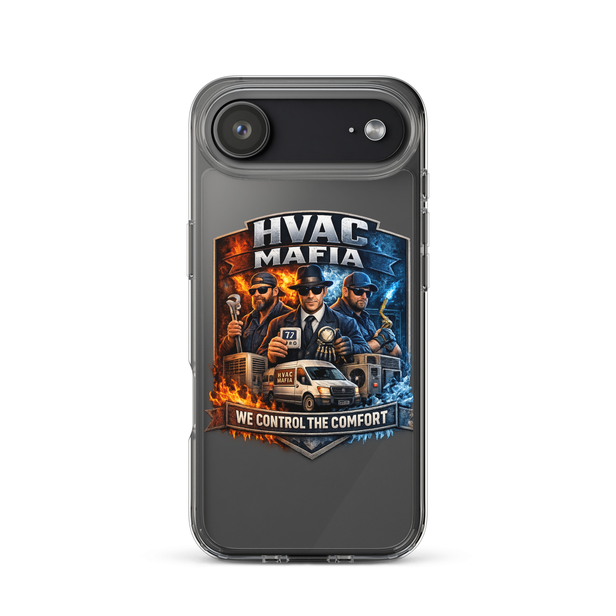 HVAC Mafia Clear Phone Case - Image 79