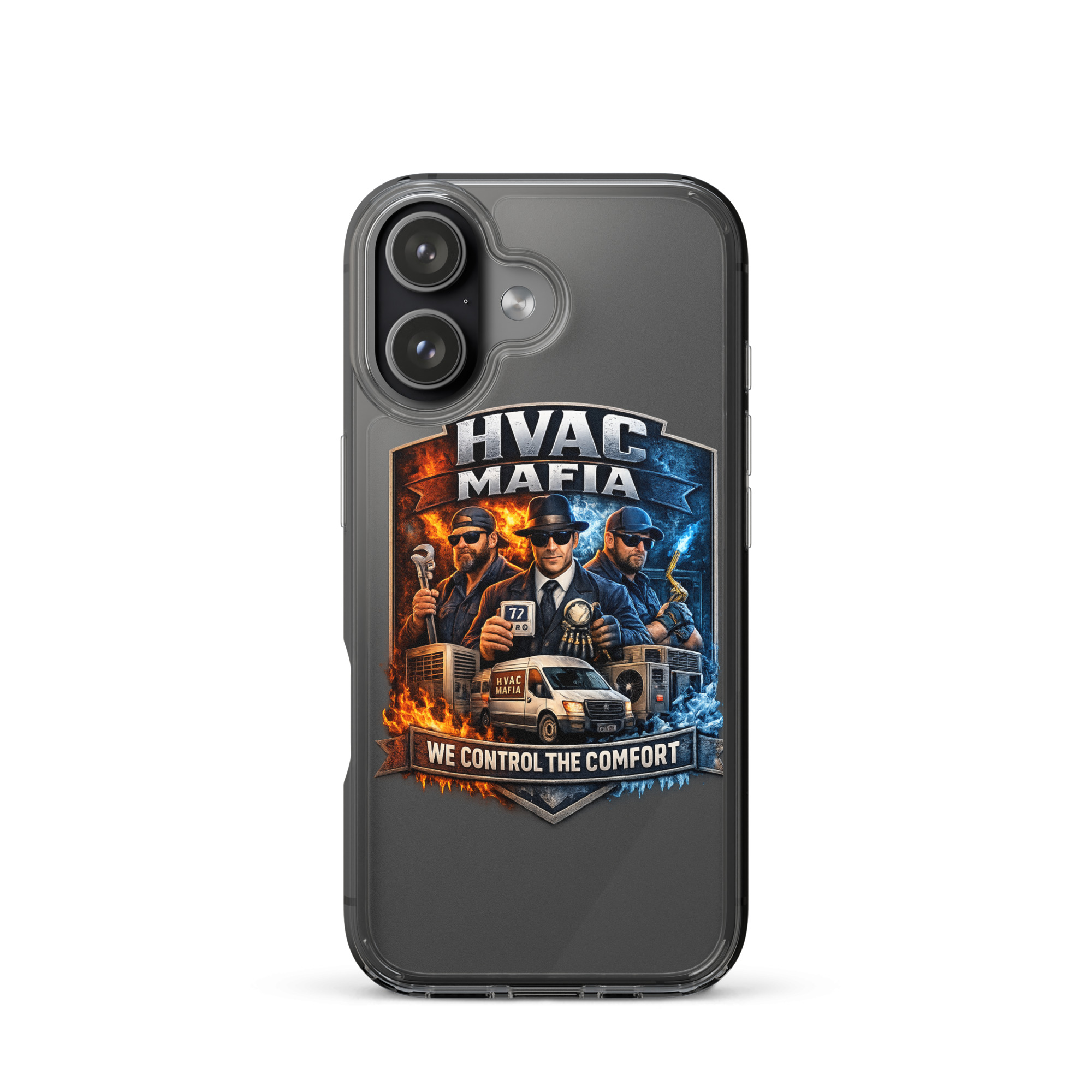 HVAC Mafia Clear Phone Case - Image 82
