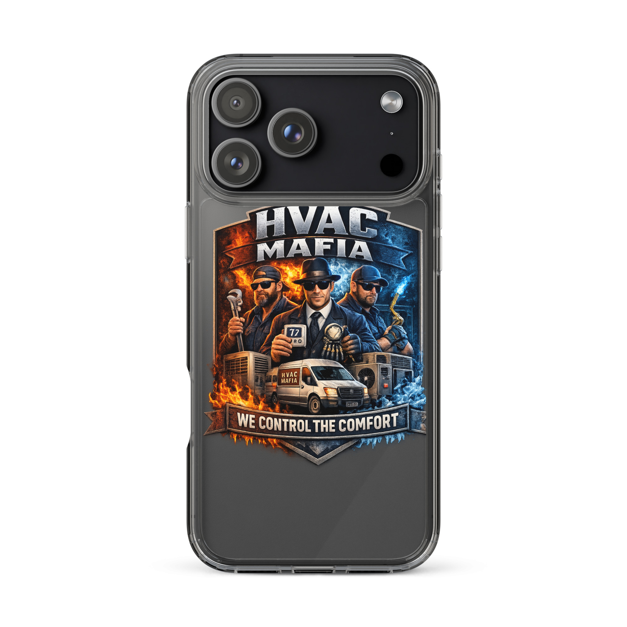HVAC Mafia Clear Phone Case - Image 80